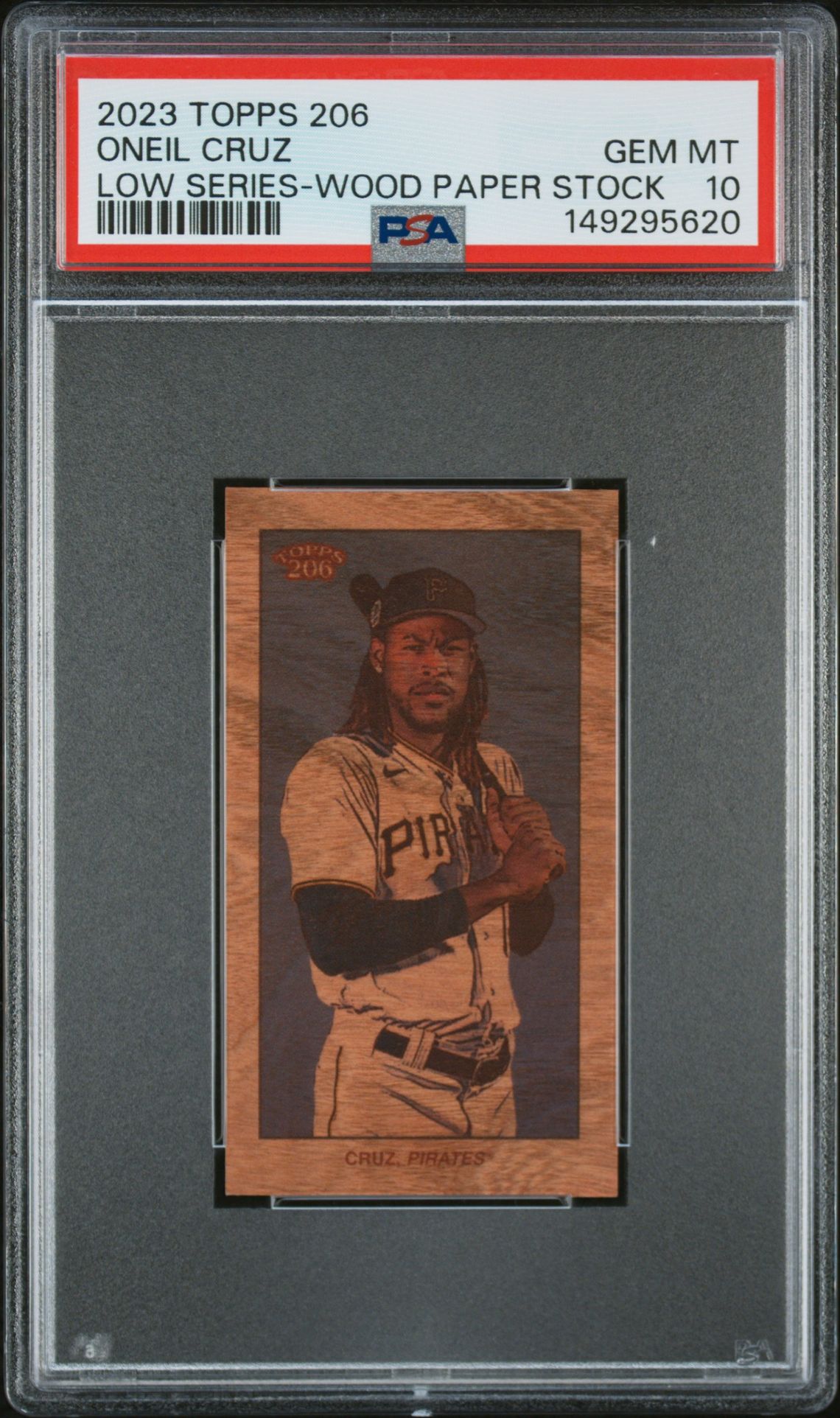 2023 Topps 206 Low Series Oneil Cruz (Low Series-Wood Paper Stock) Gem Mt 10 front
