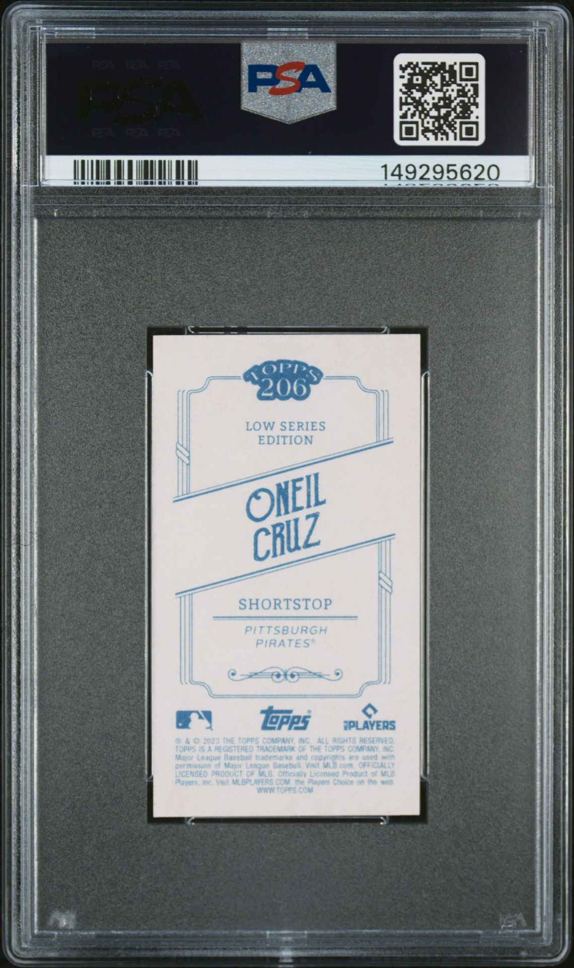 2023 Topps 206 Low Series Oneil Cruz (Low Series-Wood Paper Stock) Gem Mt 10 back