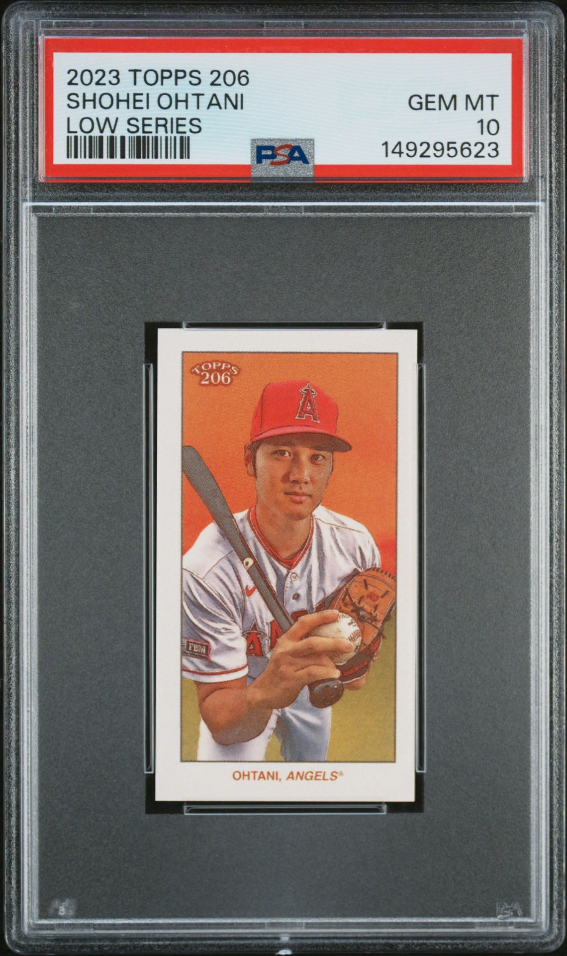 2023 Topps 206 Low Series Shohei Ohtani Gem Mt 10 front view - PSA graded GEM MT 10