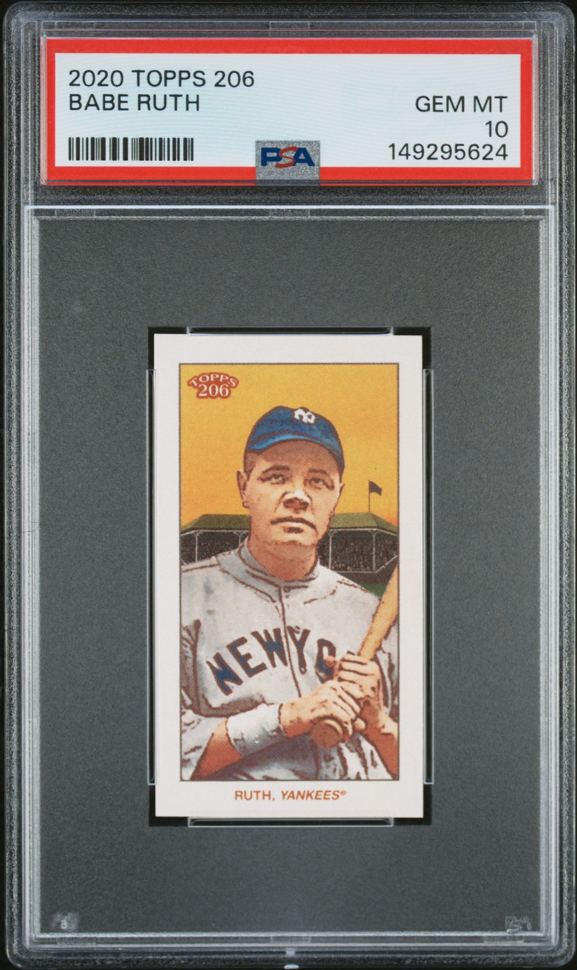 2020 Topps 206 Babe Ruth Gem Mt 10 front