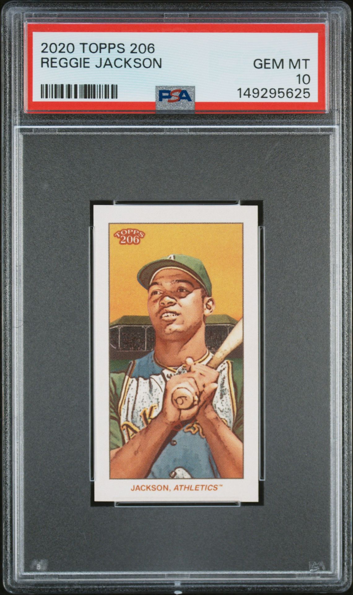 2020 Topps 206 Reggie Jackson Gem Mt 10 front view - PSA graded GEM MT 10