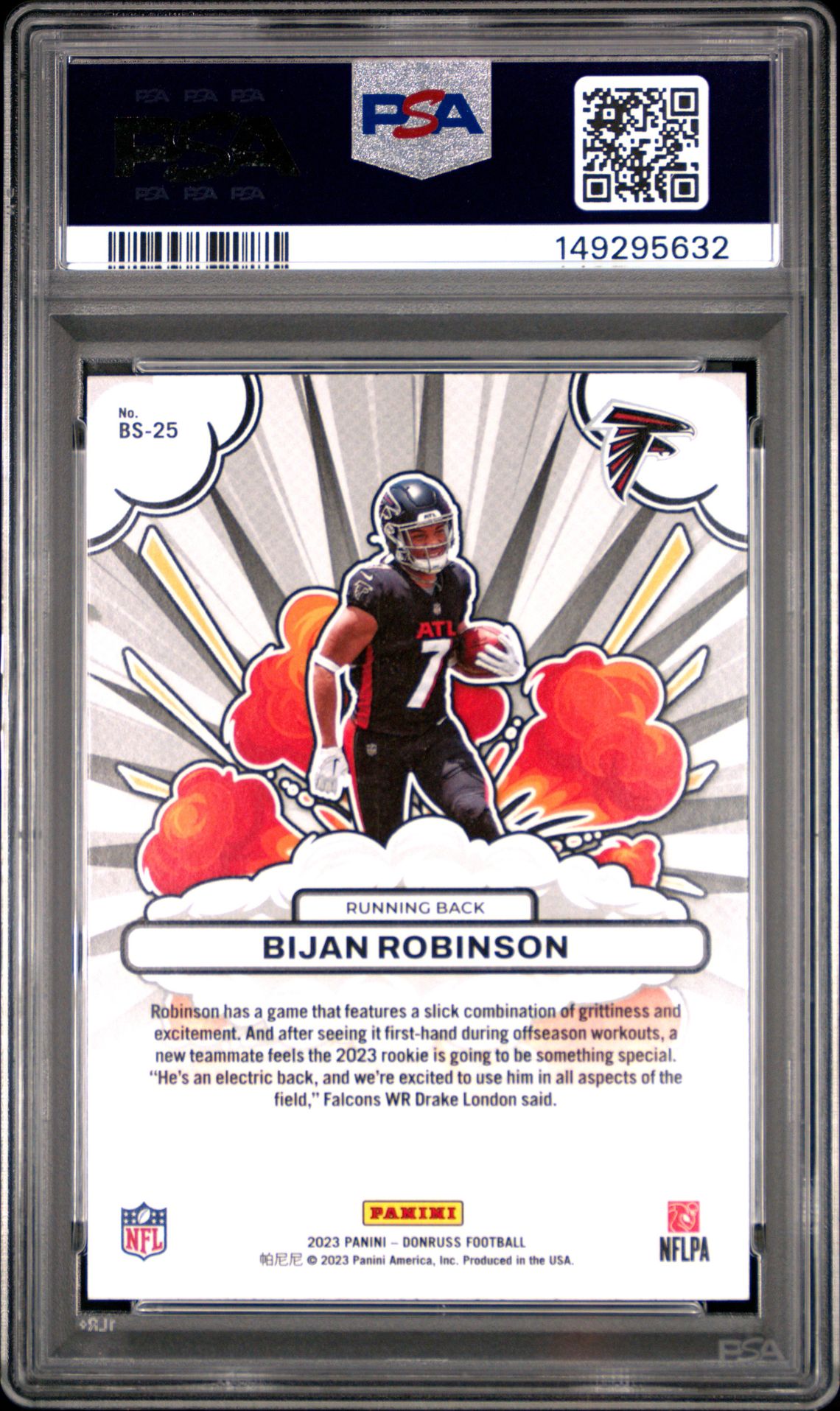 2023 Panini Donruss Bomb Squad Bijan Robinson #Bs25 Mint 9 back