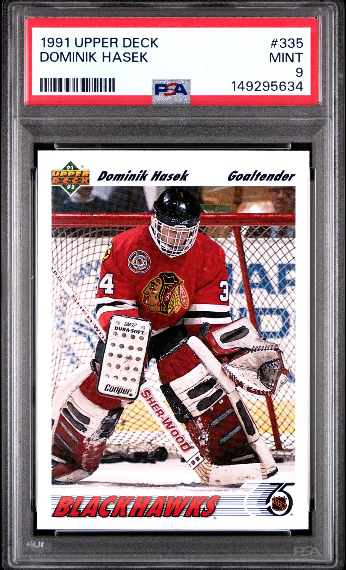 1991 Upper Deck Dominik Hasek #335 Mint 9 front