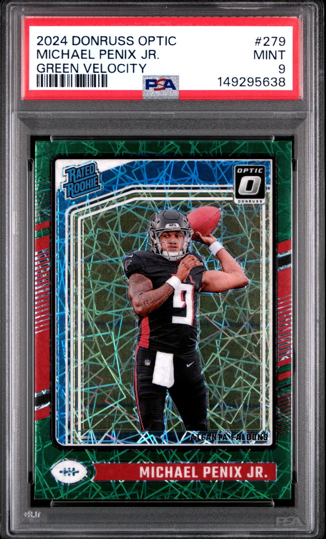 2024 Panini Donruss Optic Michael Penix Jr. #279 (Green Velocity) Mint 9 front