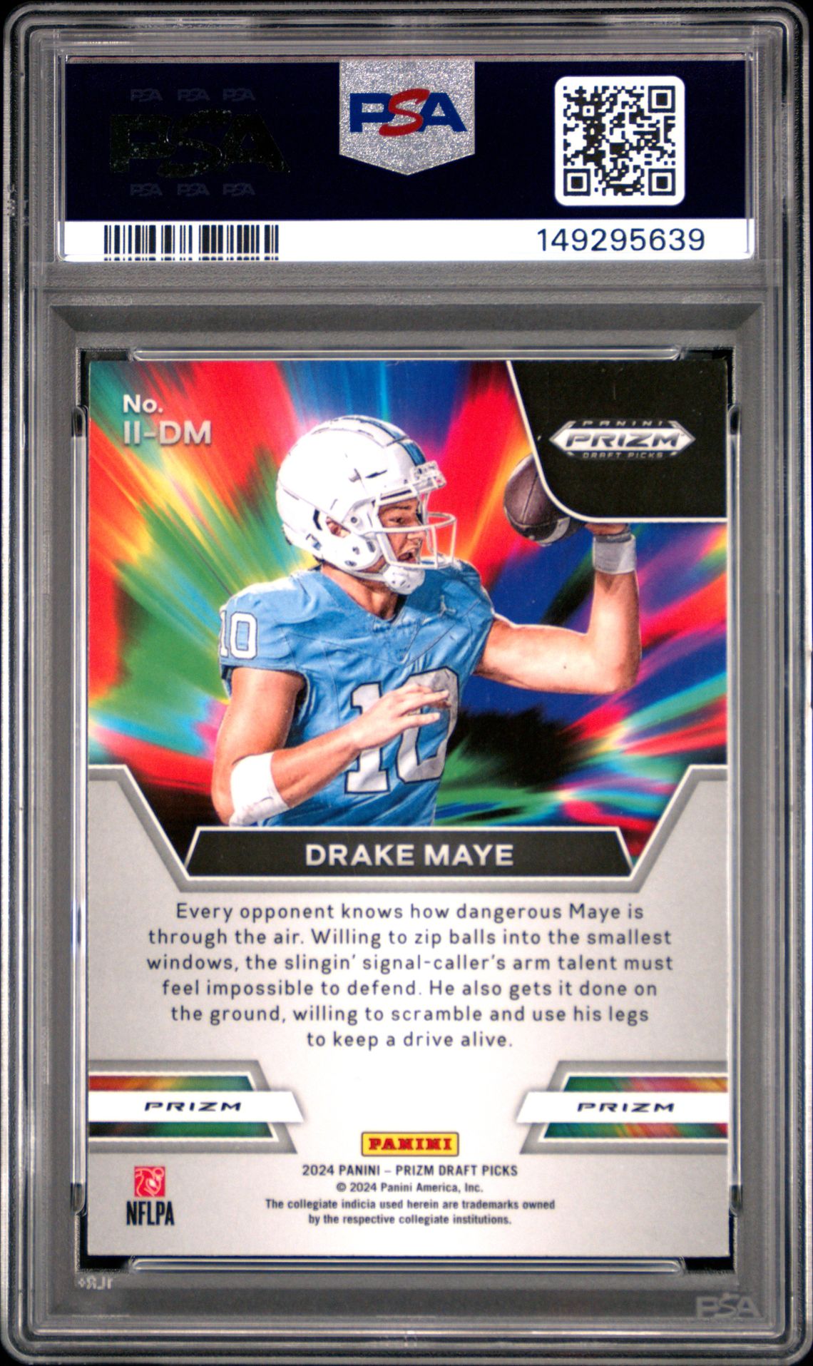 2024 Panini Prizm Draft Picks Instant Impact Drake Maye #Iidm (Instant Impact-Red Ice) Mint 9 back