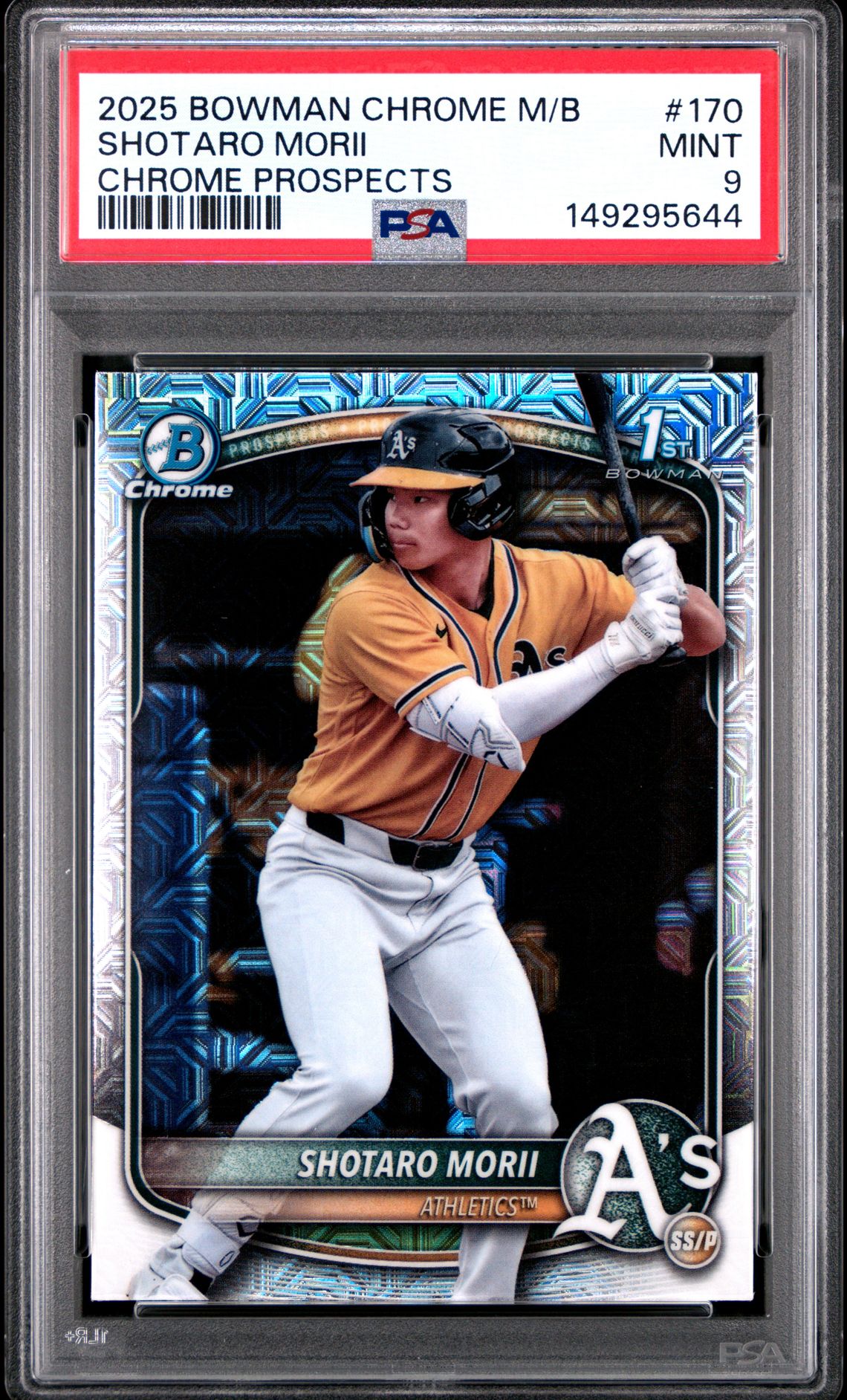 2025 Bowman Chrome Mega Box Chrome Prospects Shotaro Morii #170 Mint 9 front