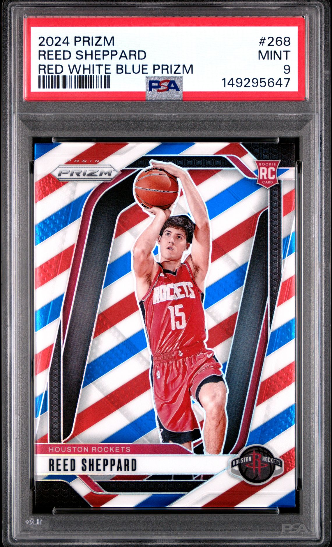 2024 Panini Prizm Reed Sheppard #268 (Red White Blue Prizm) Mint 9 front