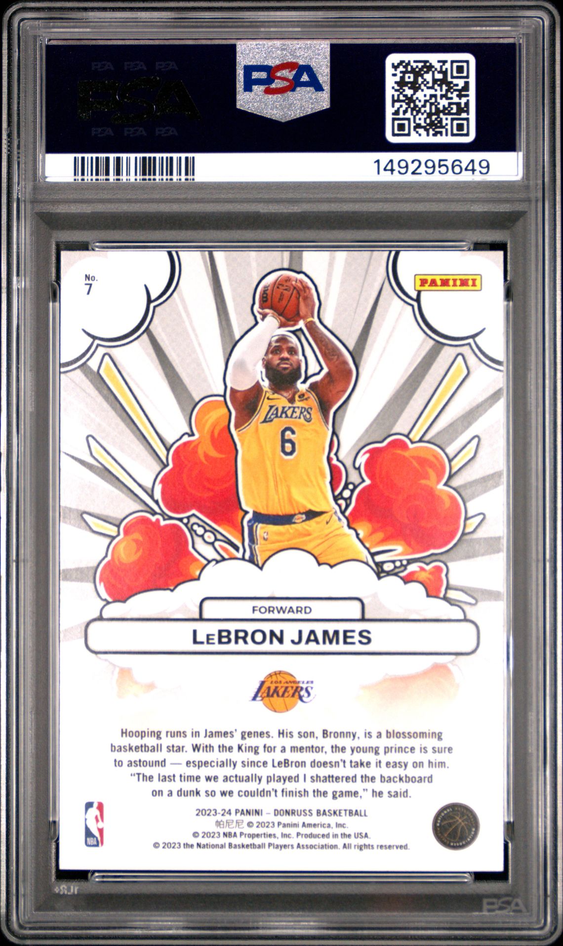 2023 Panini Donruss Bomb Squad Lebron James #7 Nm 7 back
