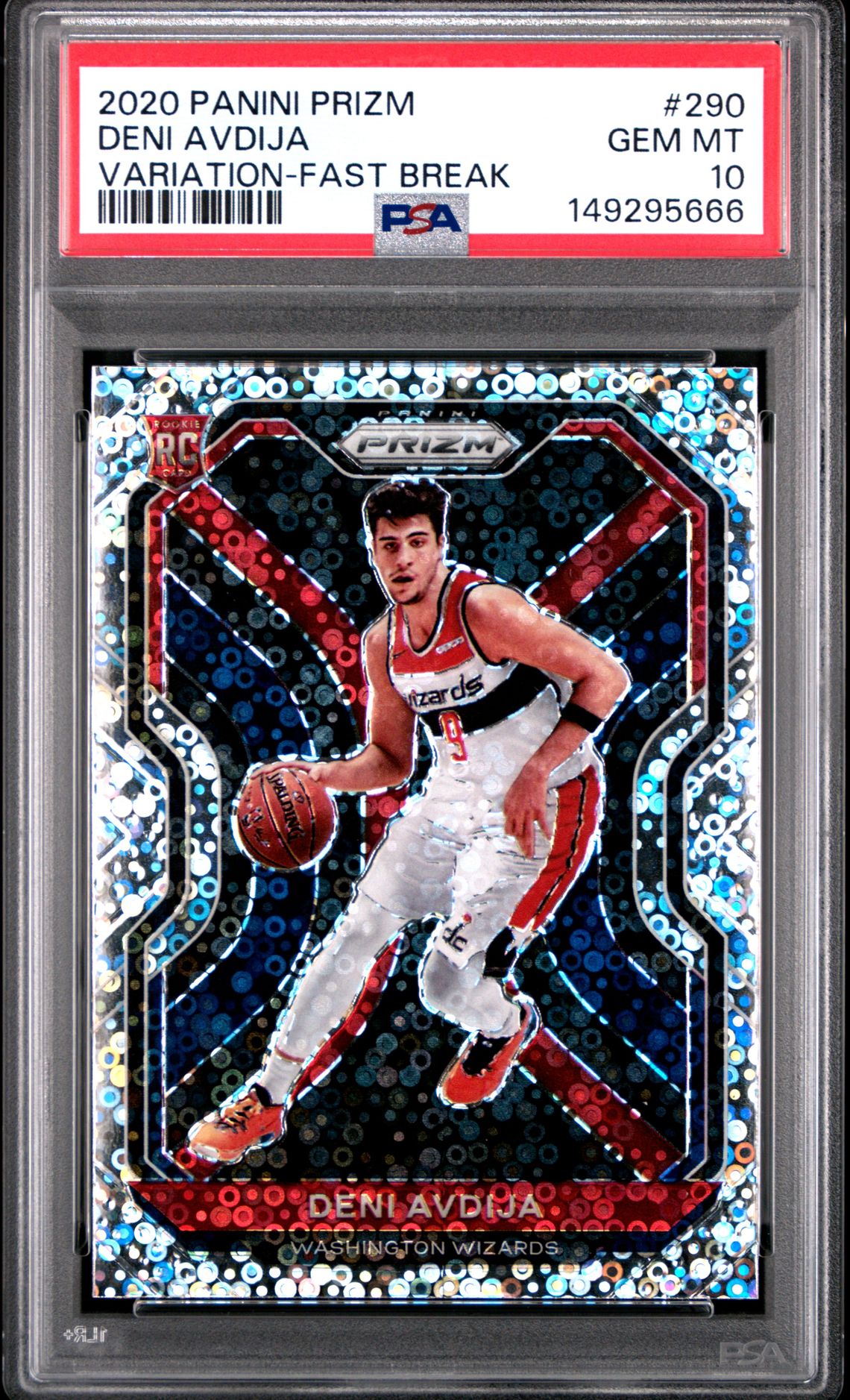 2020 PANINI PRIZM DENI AVDIJA VARIATION-FAST BREAK 290 GEM MT 10 front