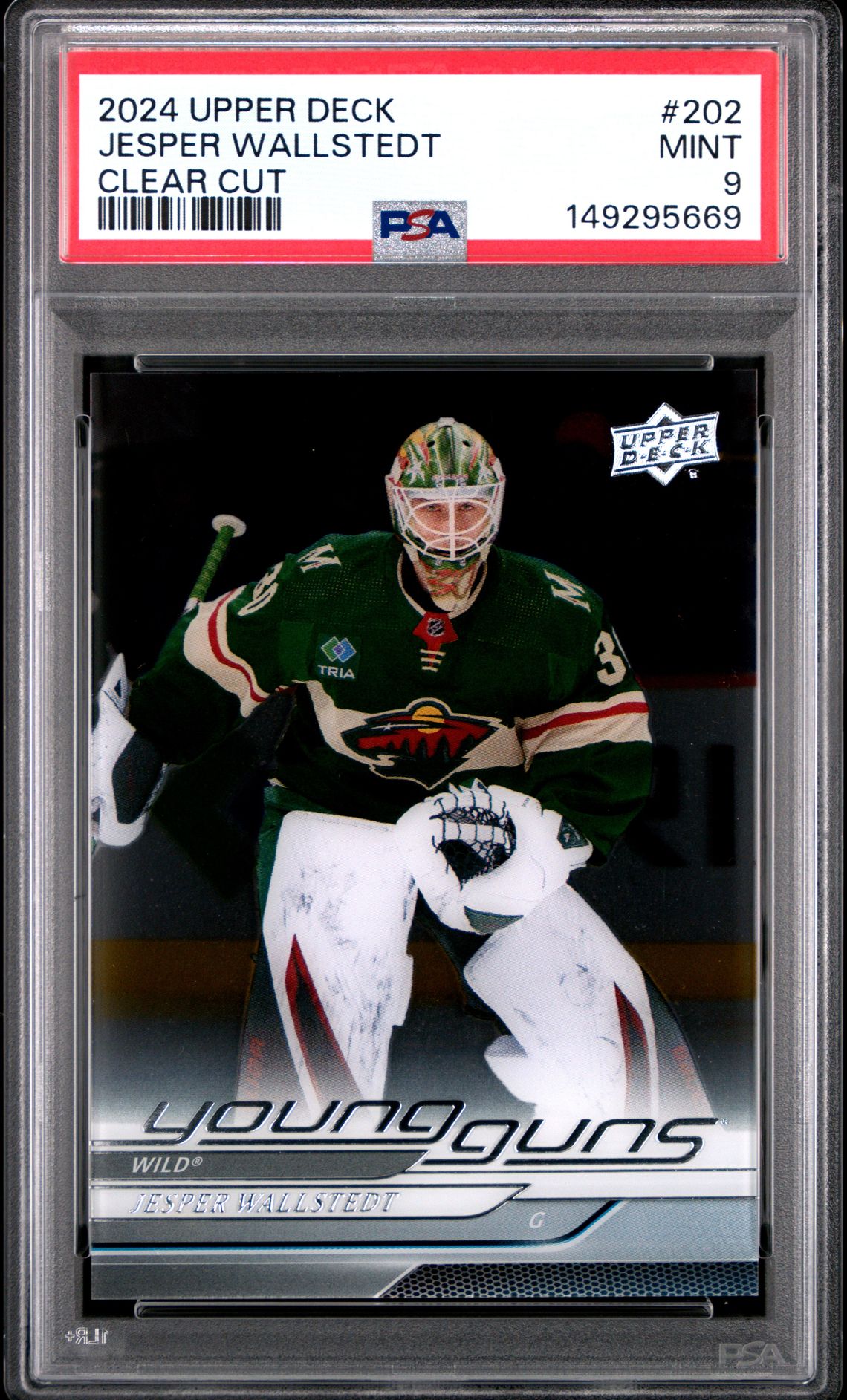 2024 Upper Deck Jesper Wallstedt #202 (Clear Cut) Mint 9 front