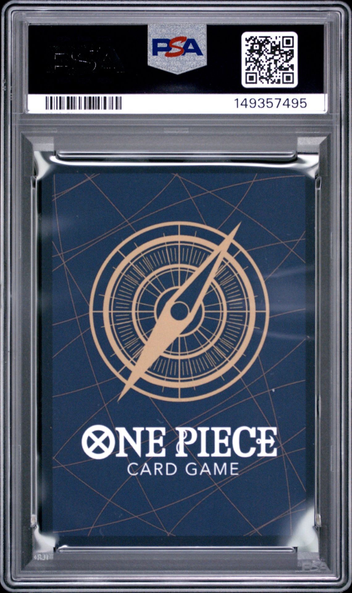2025 One Piece Japanese Op13-Carrying On His Will Monkey D. Luffy #118 (Alternate Art) Gem Mt 10 back view - PSA certificate #149357495