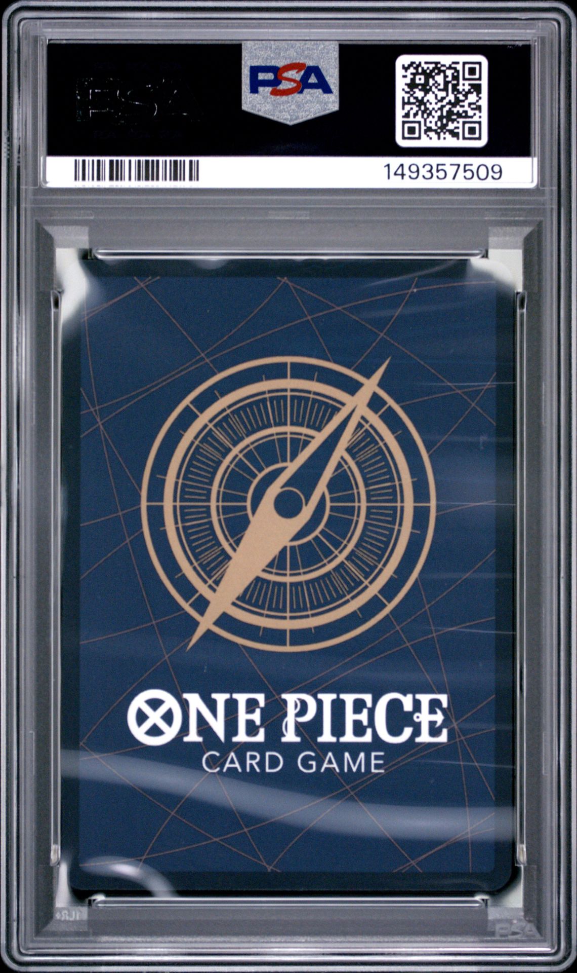 2024 One Piece Promos Monkey D. Luffy #043 (2Nd Ann Tournament-Prtcptn) Gem Mt 10 back view - PSA certificate #149357509