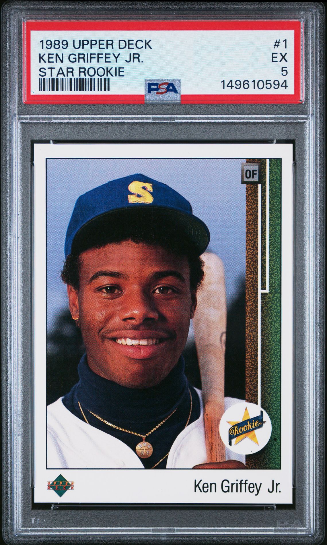 1989 Upper Deck Ken Griffey Jr. #1 (Star Rookie) Ex 5 front