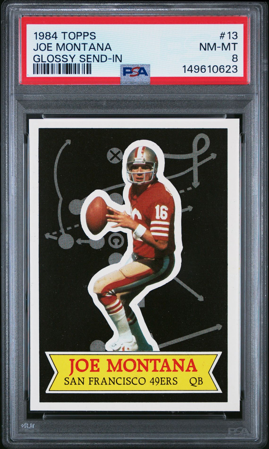 1984 Topps Glossy Glossy Send-In Joe Montana #13 (Glossy Send-In) Nm-Mt 8 front