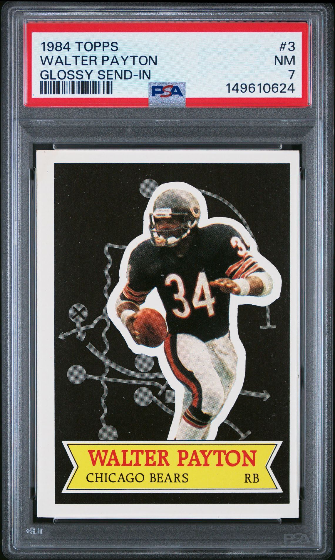 1984 Topps Glossy Glossy Send-In Walter Payton #3 (Glossy Send-In) Nm 7 front