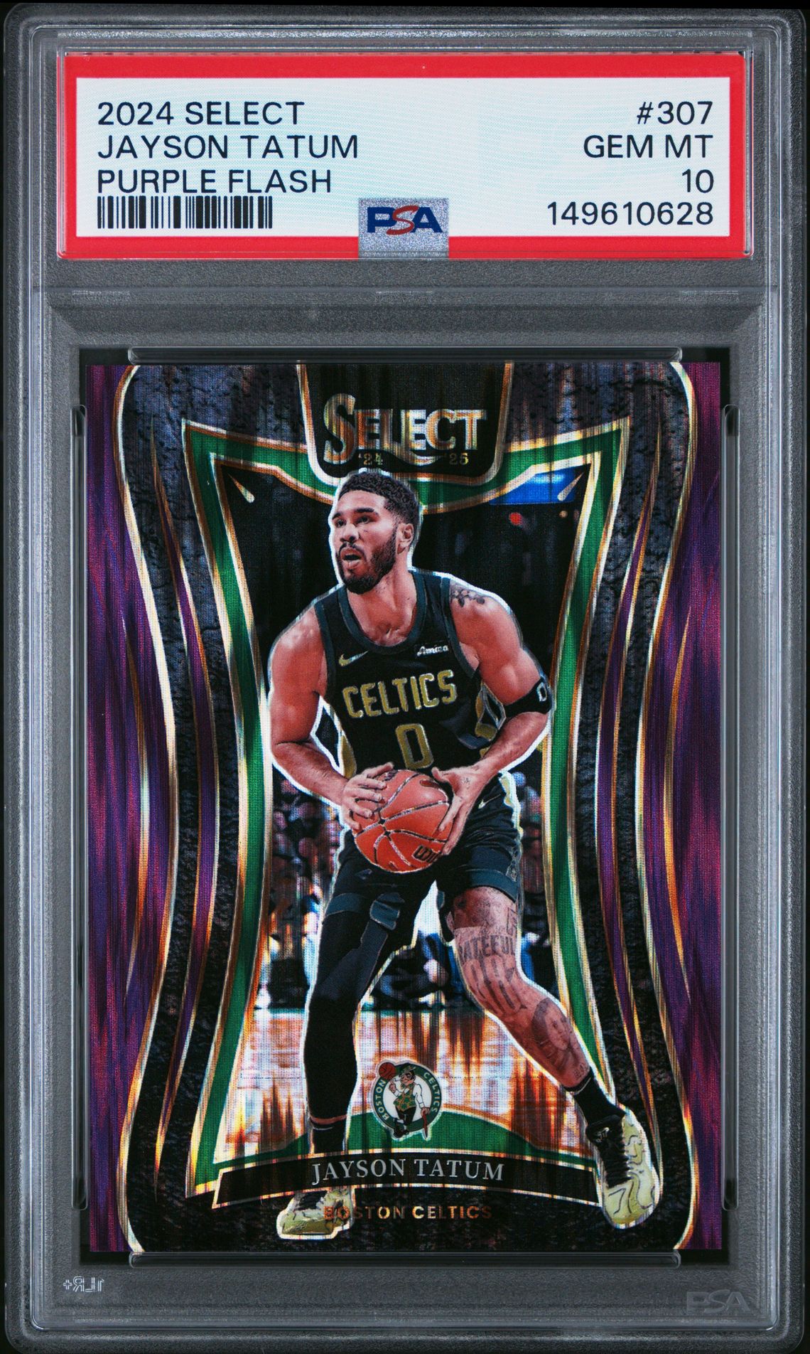 2024 Panini Select Jayson Tatum #307 (Purple Flash) Gem Mt 10 front