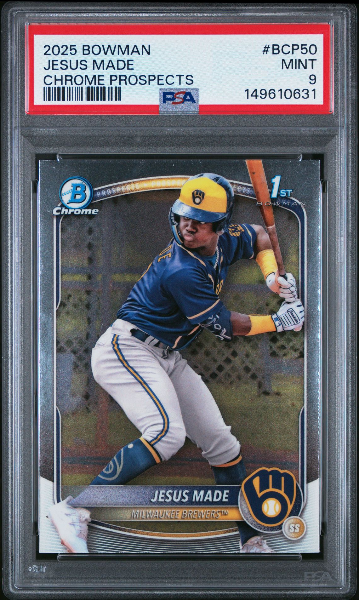 2025 Bowman Chrome Prospects Jesus Made #Bcp50 Mint 9 front