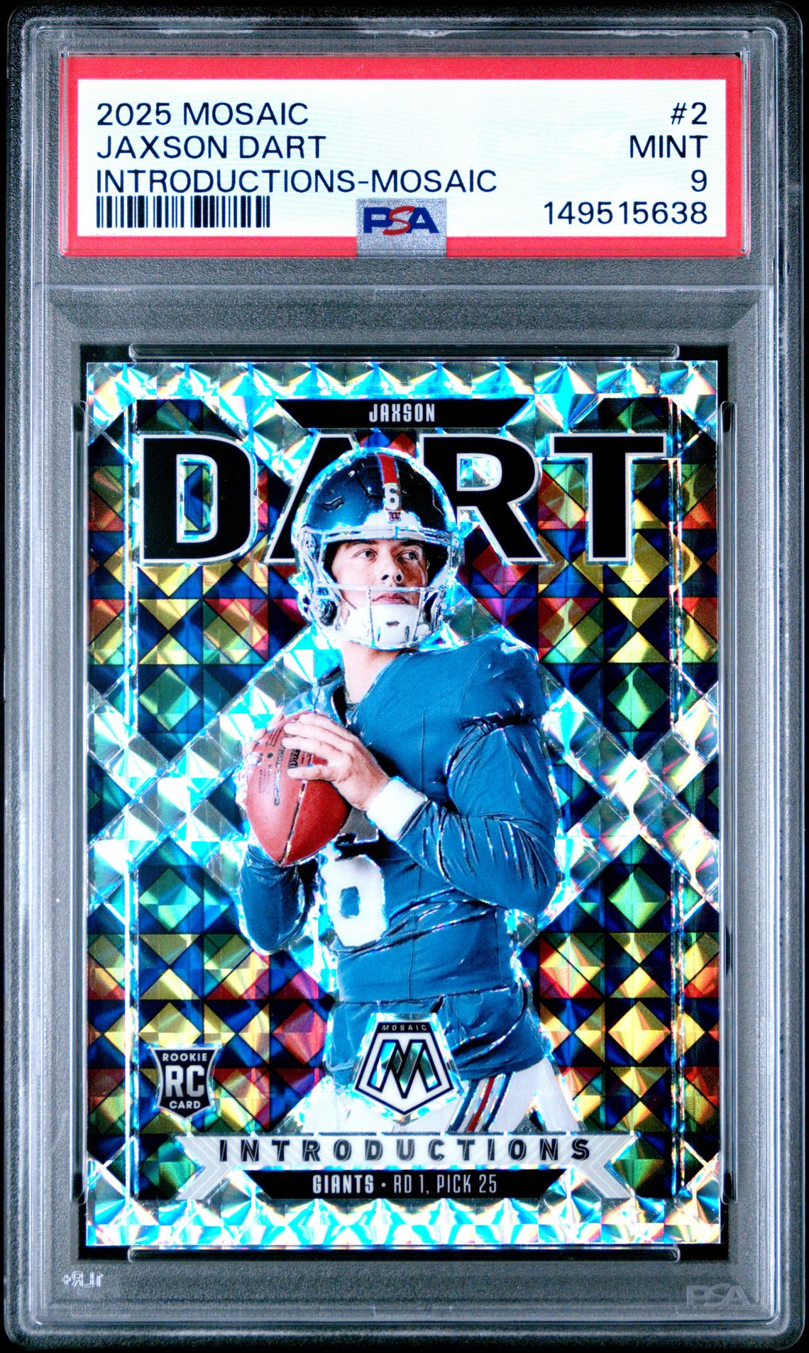 2025 Panini Mosaic Introductions Jaxson Dart #2 (Introductions-Mosaic) Mint 9 front