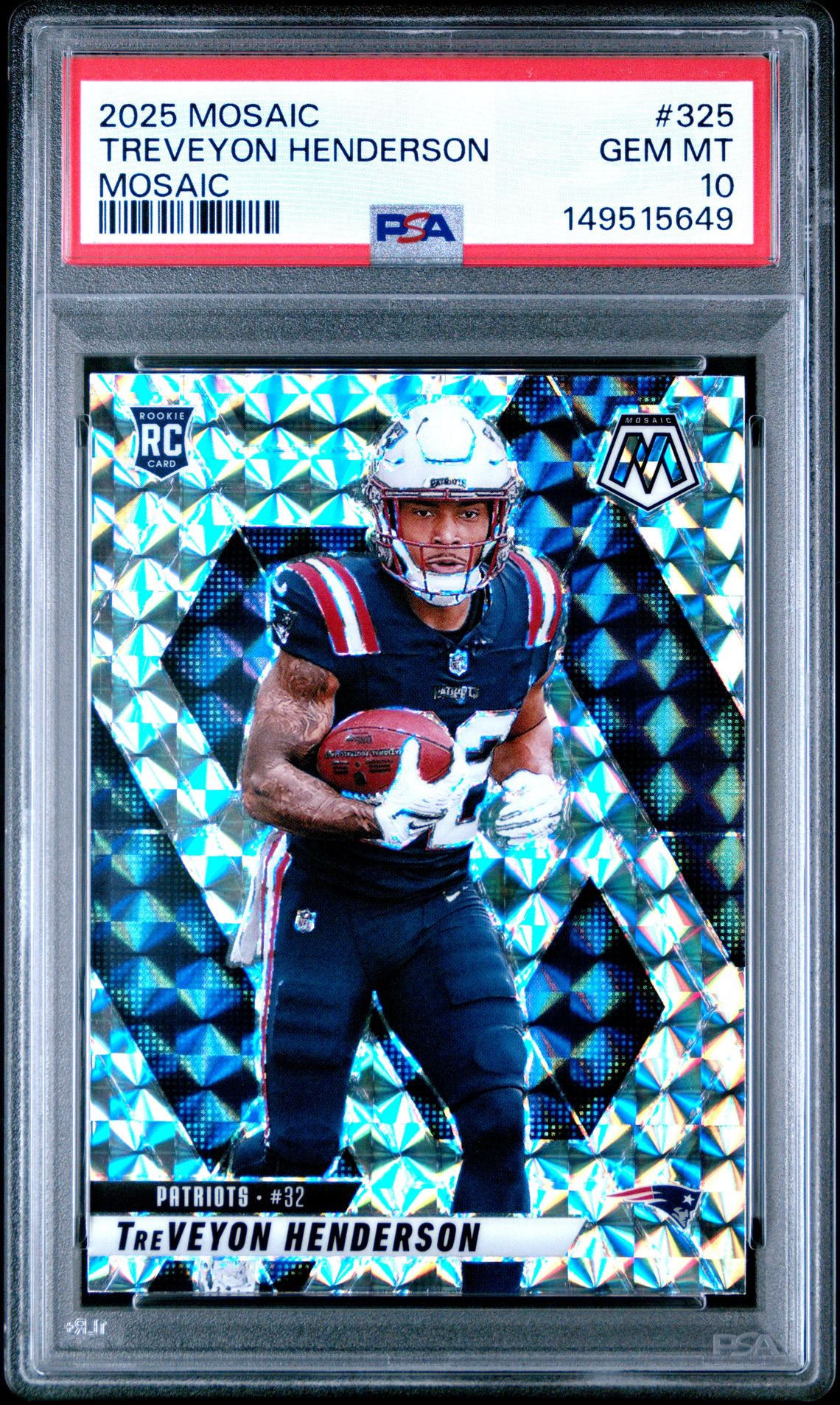 2025 Panini Mosaic Treveyon Henderson #325 (Mosaic) Gem Mt 10 front
