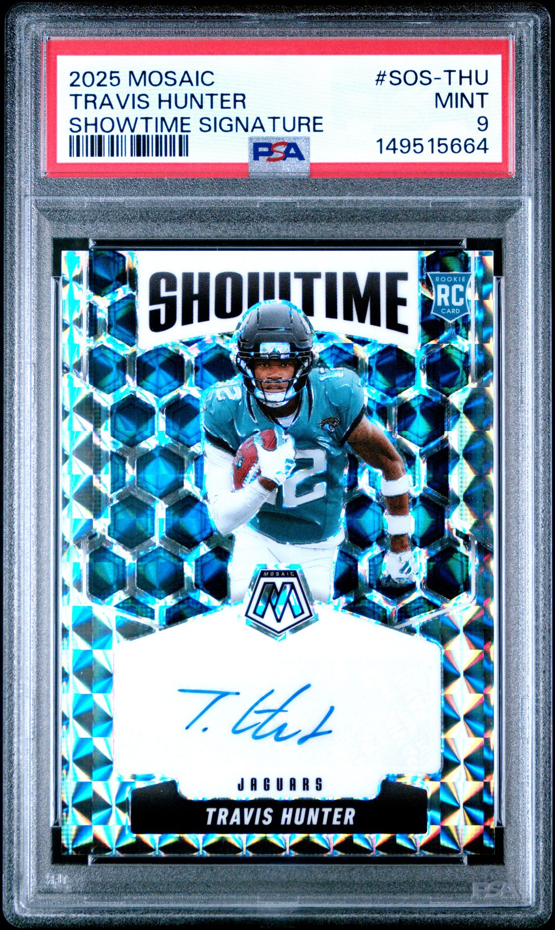 2025 Panini Mosaic Showtime Signatures Travis Hunter #Sos-Thu Mint 9 front