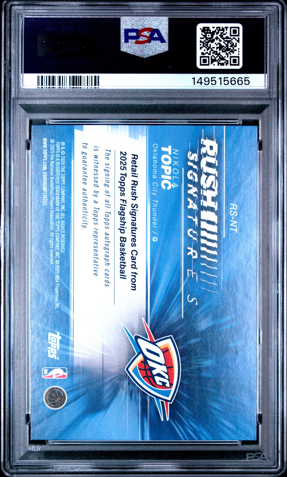 2025 Topps Retail Rush Signatures Nikola Topic #Rs-Nt (Retail Rush Sig-Cart Load) Mint 9 back