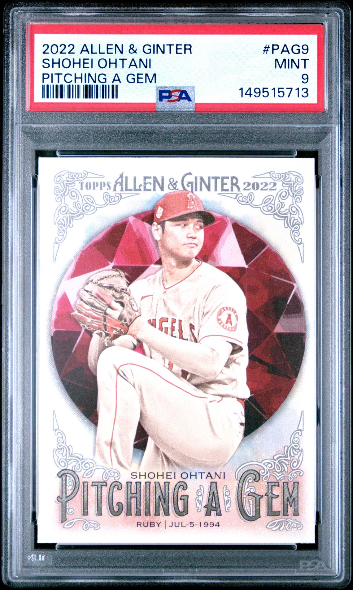 2022 Topps Allen & Ginter Pitching A Gem Shohei Ohtani #Pag9 (Pitching A Gem) Mint 9 front