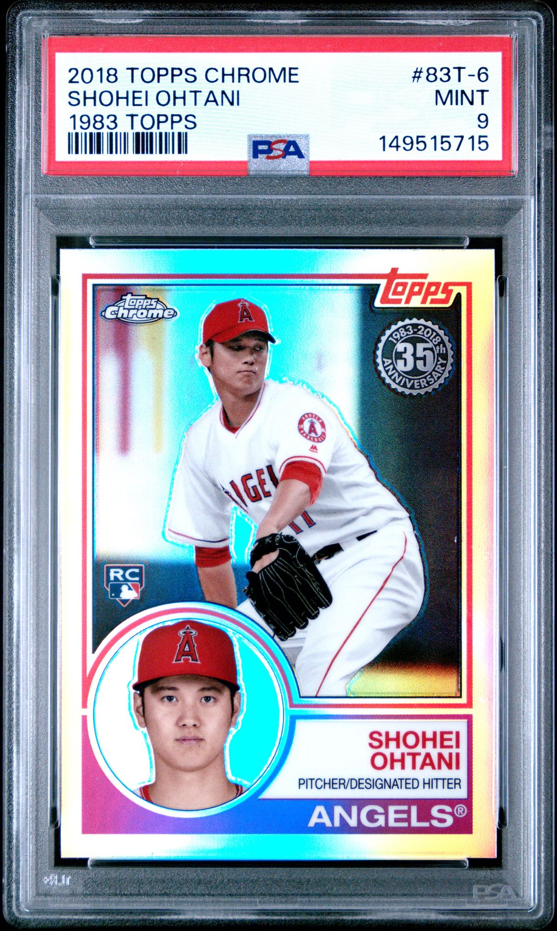2018 Topps Chrome 1983 Topps Shohei Ohtani #83T-6 (1983 Topps) Mint 9 front