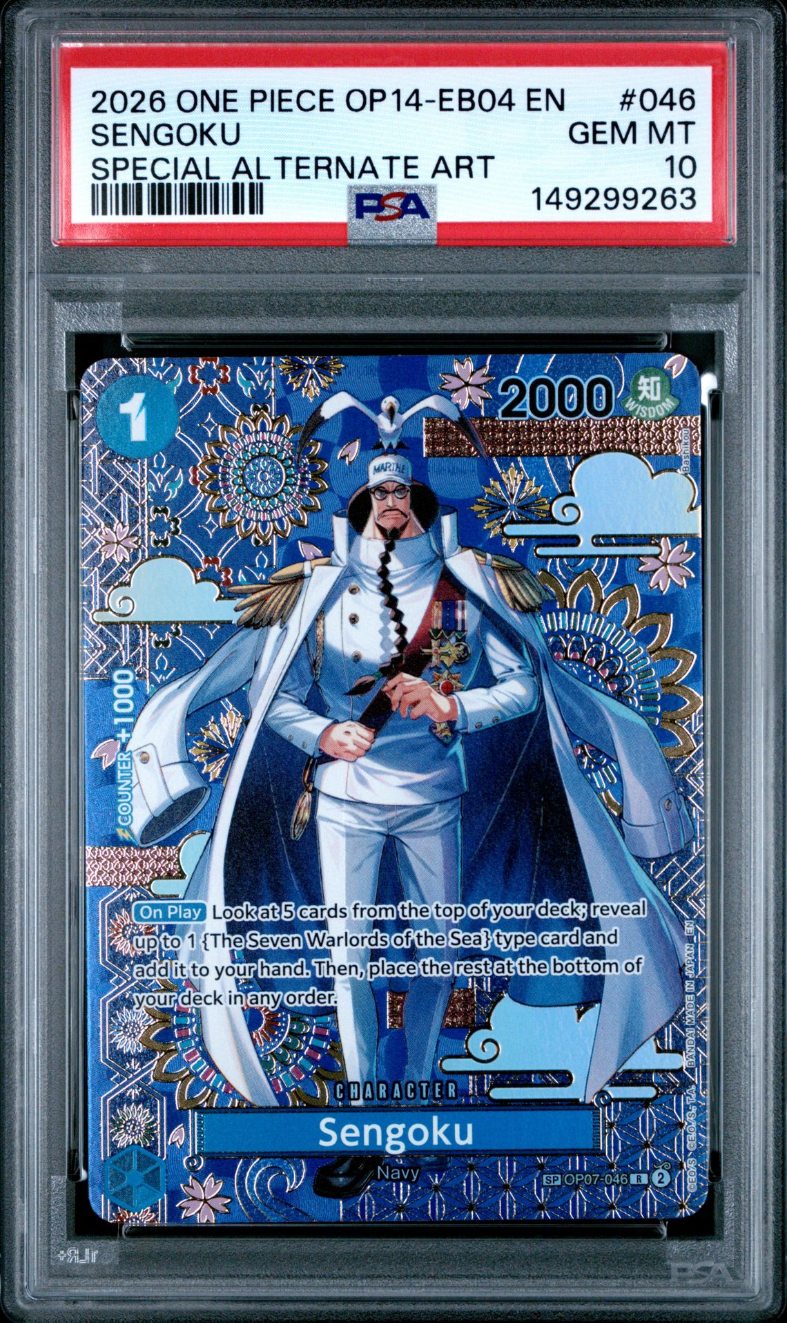 2026 One Piece ONE PIECE OP14-EB04-THE AZURE SEA'S SEVEN SPECIAL ALTERNATE ART #046 Sengoku front