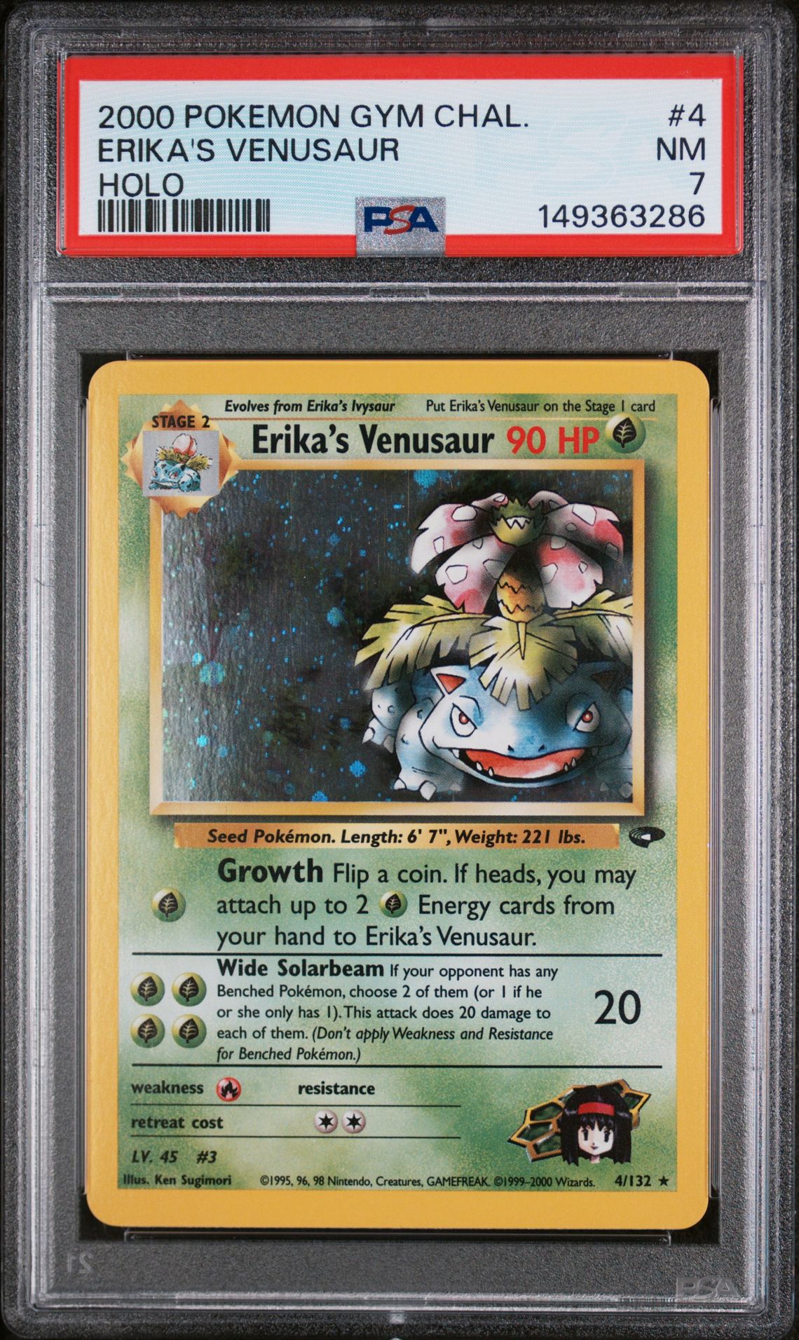 2000 Pokemon POKEMON GYM CHALLENGE HOLO #4 Erika's Venusaur front