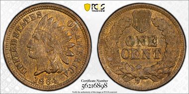1864 1C Bronze MS63BN