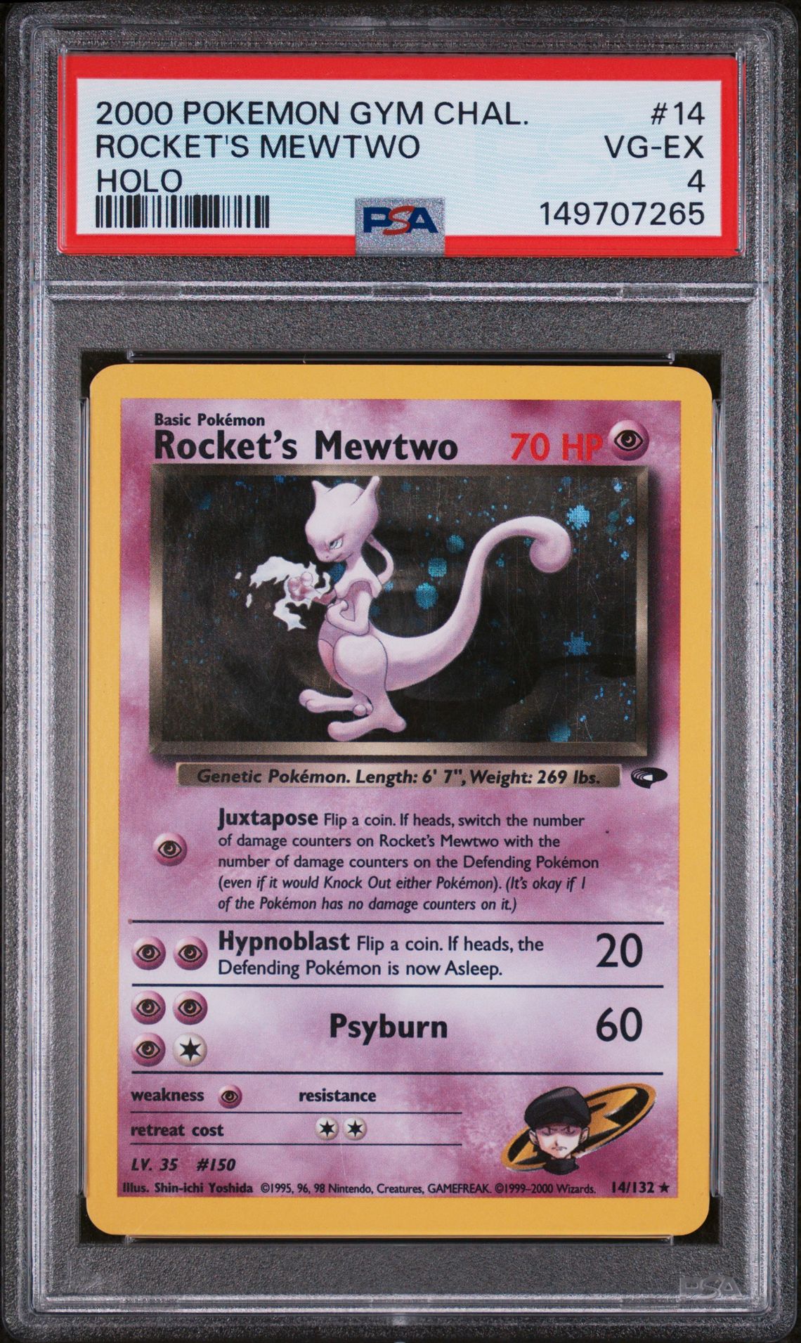 2000 Pokemon POKEMON GYM CHALLENGE Holo #14 Rocket's Mewtwo front