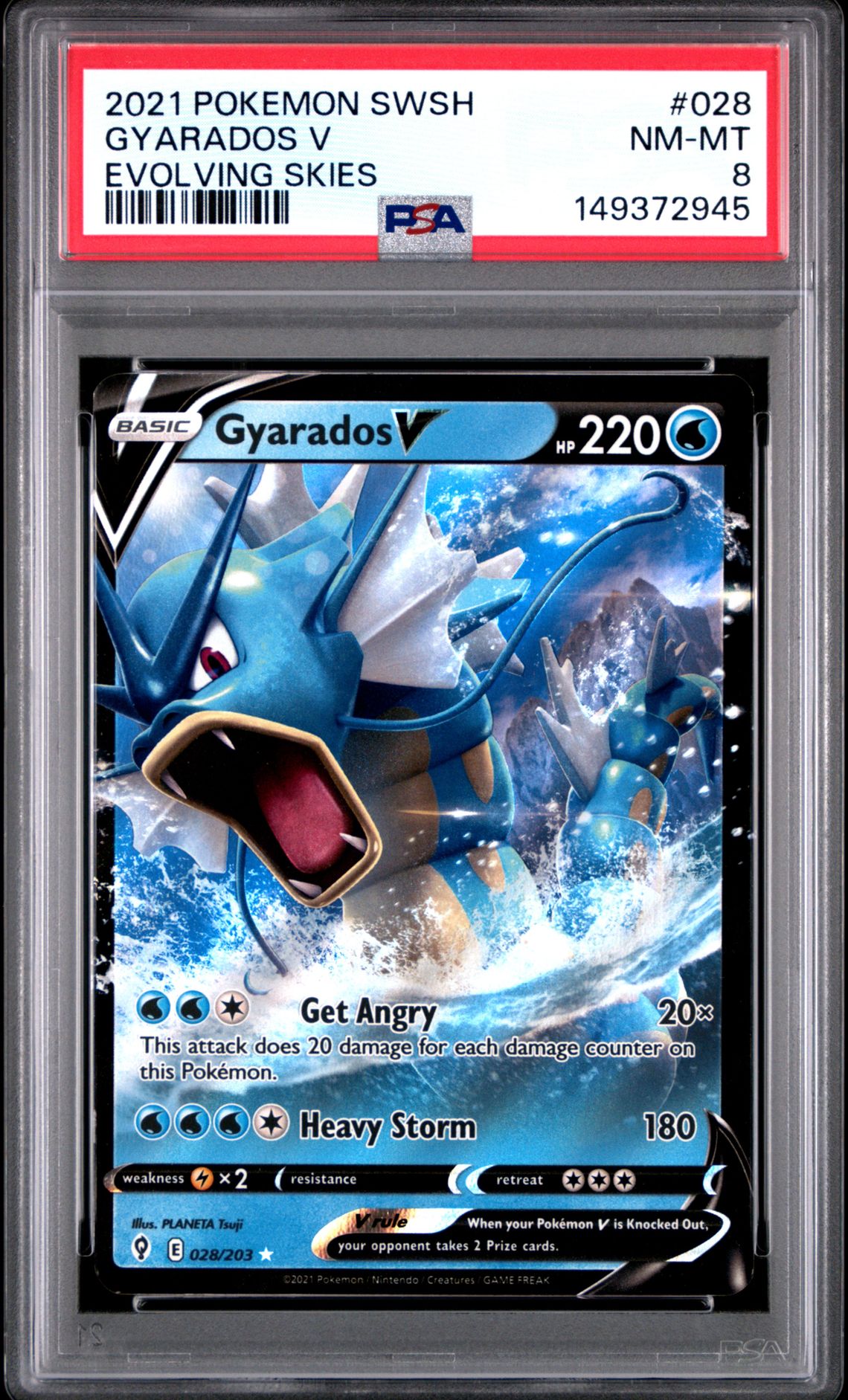 2021 Pokemon Sword & Shield Evolving Skies Gyarados V #028 (Evolving Skies) Nm-Mt 8 front