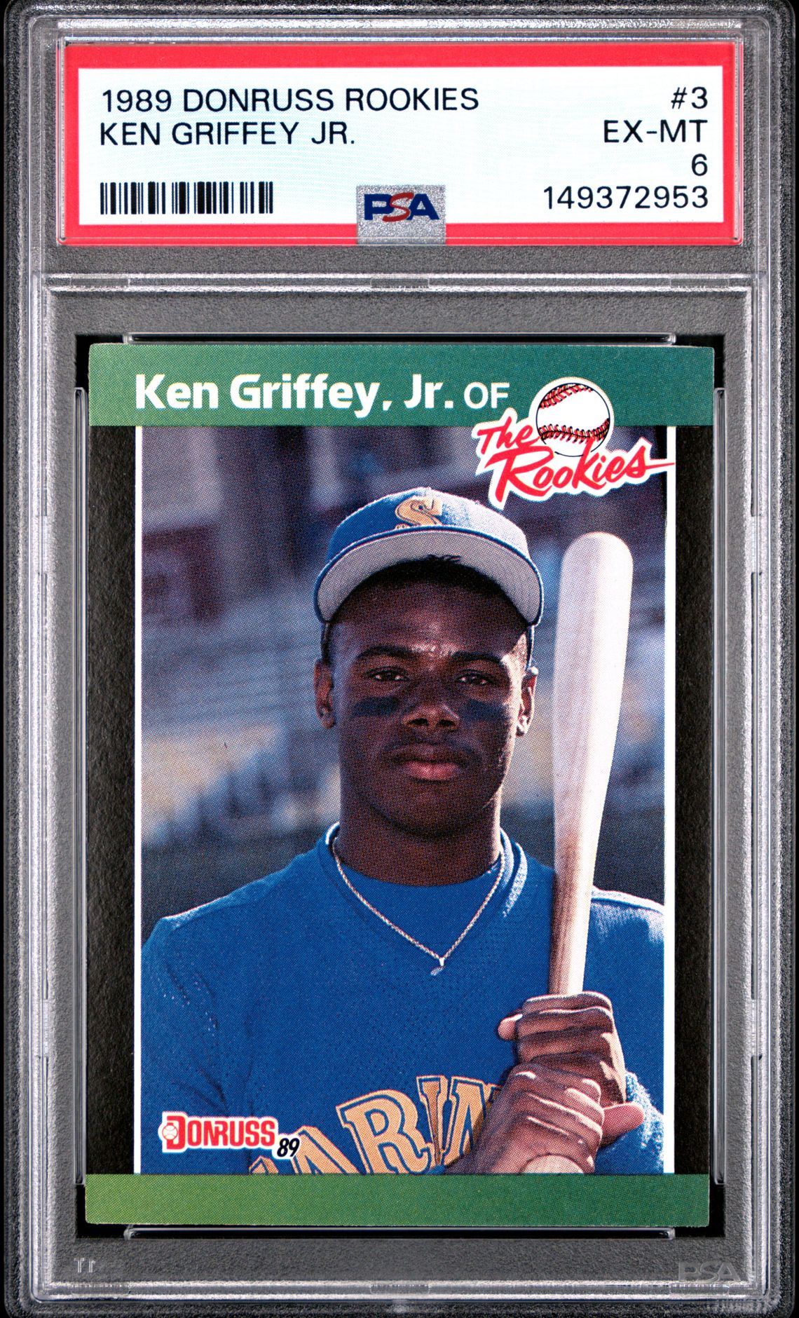 1989 Donruss Rookies Ken Griffey Jr. #3 Ex-Mt 6 front
