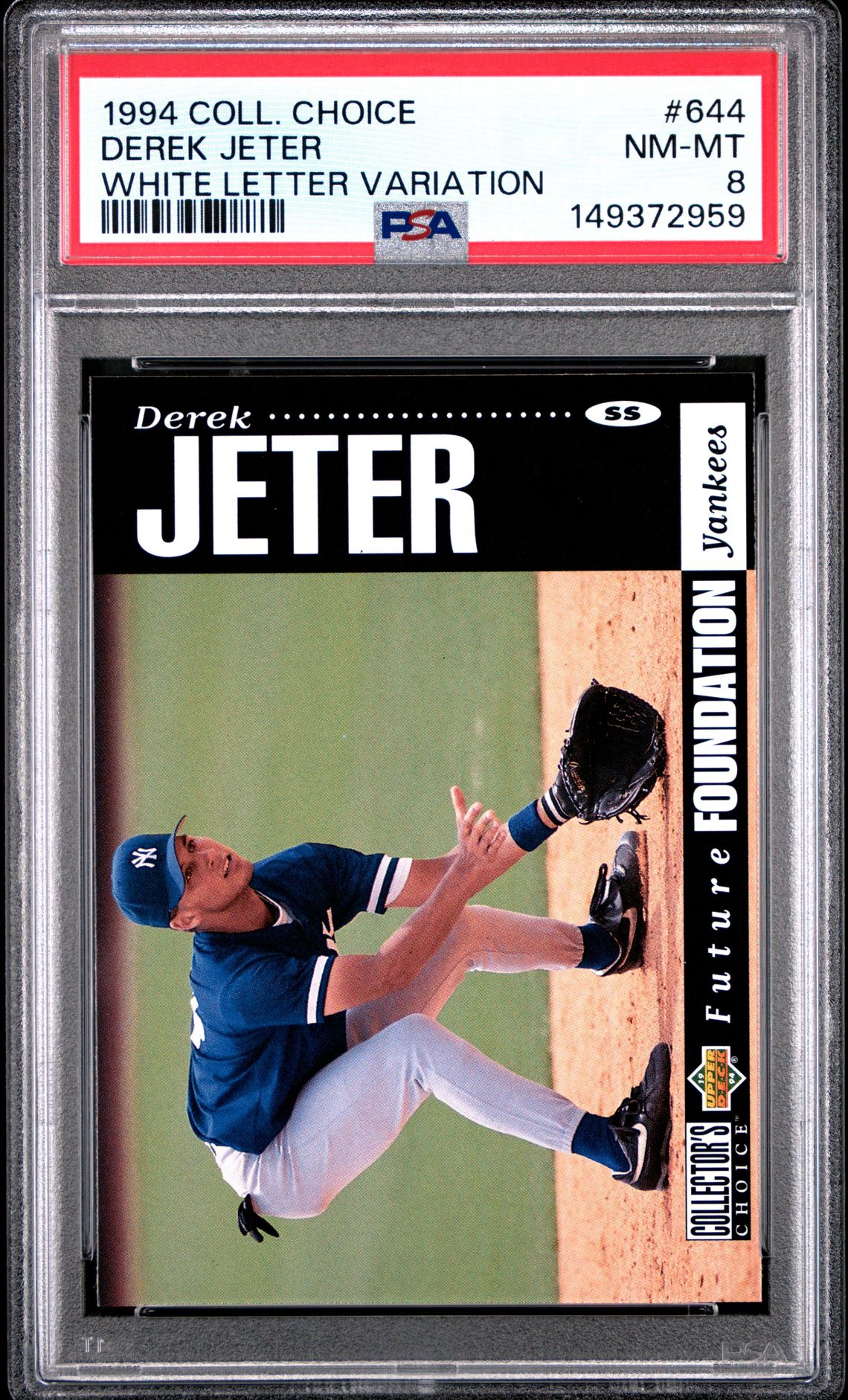 1994 Collector's Choice Derek Jeter #644 (White Letter Variation) Nm-Mt 8 front