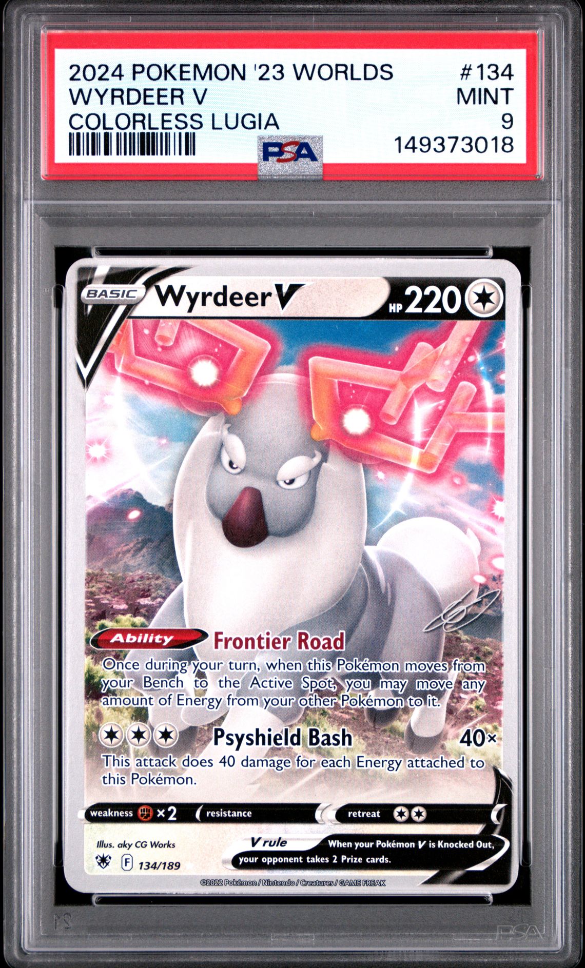 2024 Pokemon 2023 World Championship Deck: Colorless Lugia Wyrdeer V #134 Mint 9 front