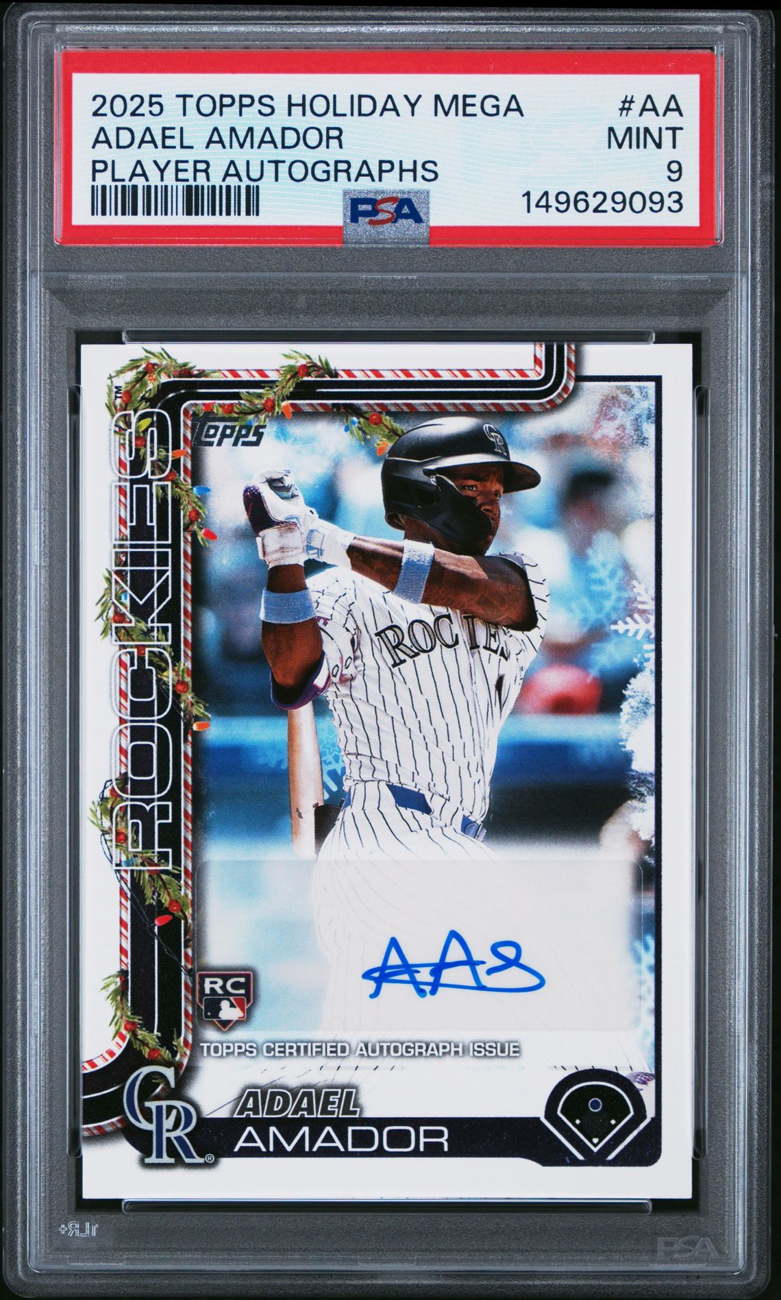 2025 Topps Holiday Mega Player Autographs Adael Amador #Aa Mint 9 front