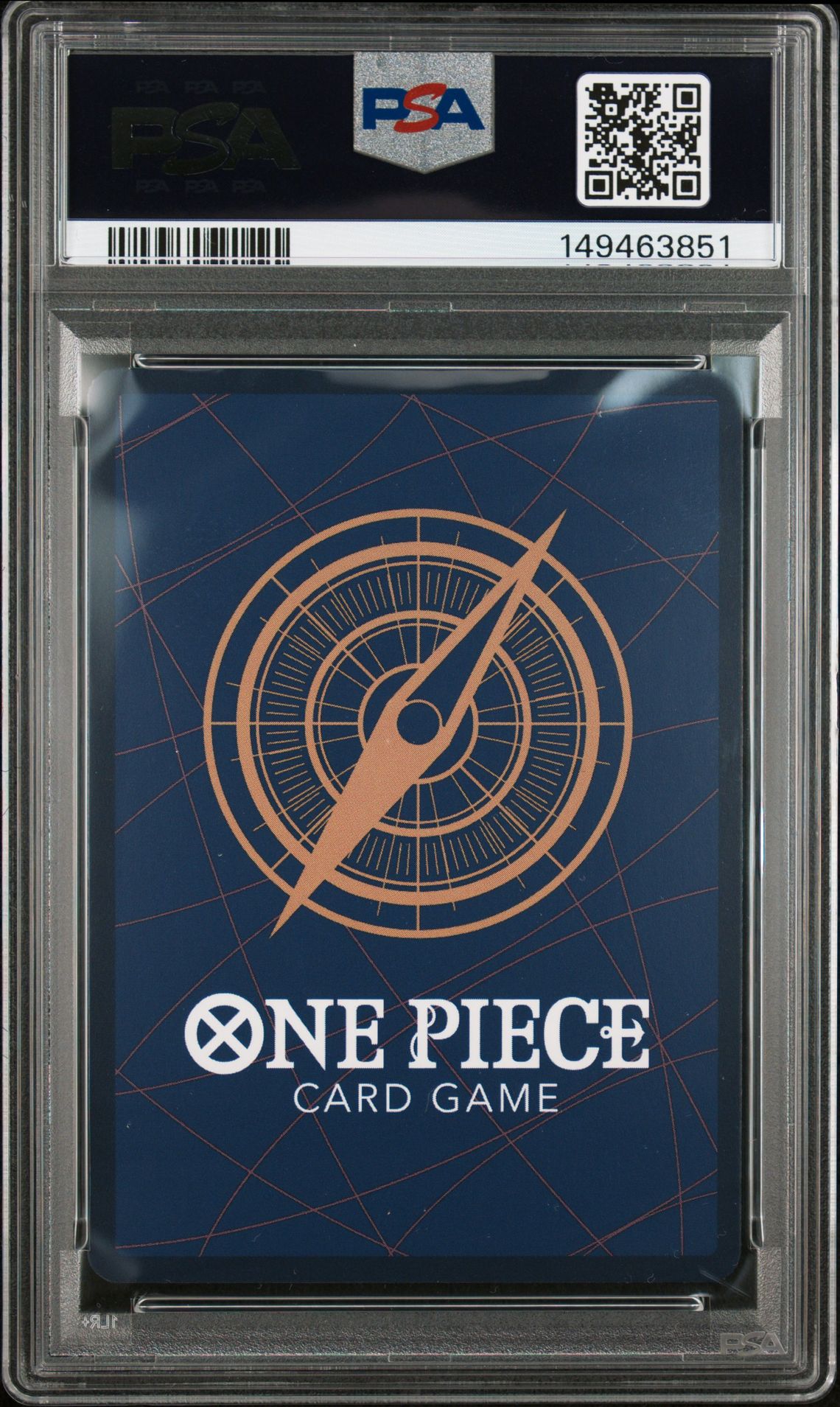 2025 One Piece Op11-A Fist Of Divine Speed Monkey D. Luffy #118 (Alternate Art) Gem Mt 10 back view - PSA certificate #149463851
