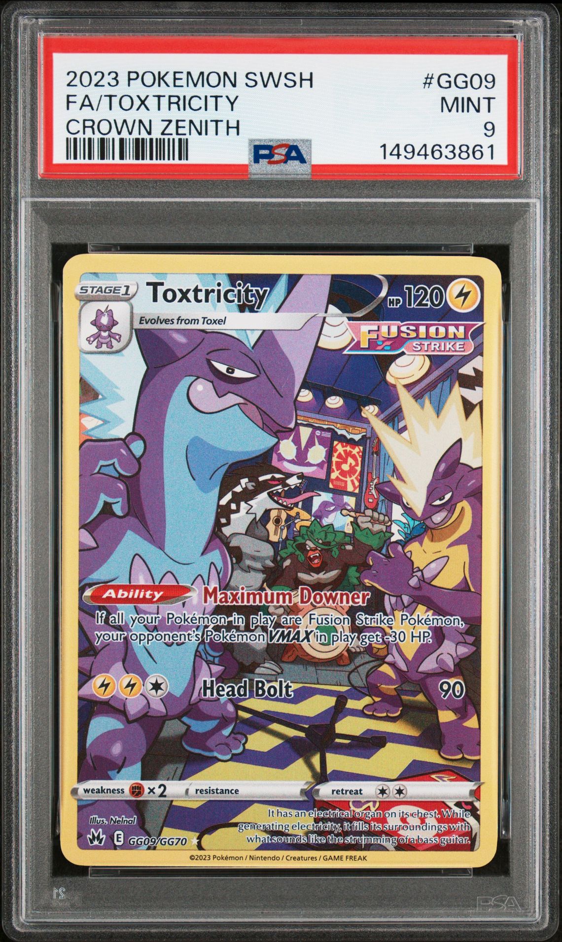 2023 Pokemon Sword And Shield Crown Zenith Fa/Toxtricity #Gg09 (Crown Zenith) Mint 9 front