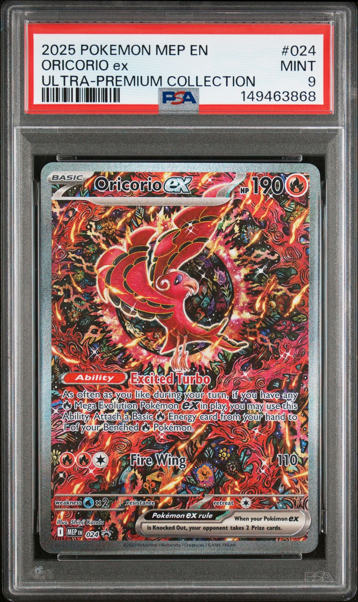 2025 Pokemon Mep En-Me Black Star Promo Oricorio Ex #024 (Ultra-Premium Collection) Mint 9 front