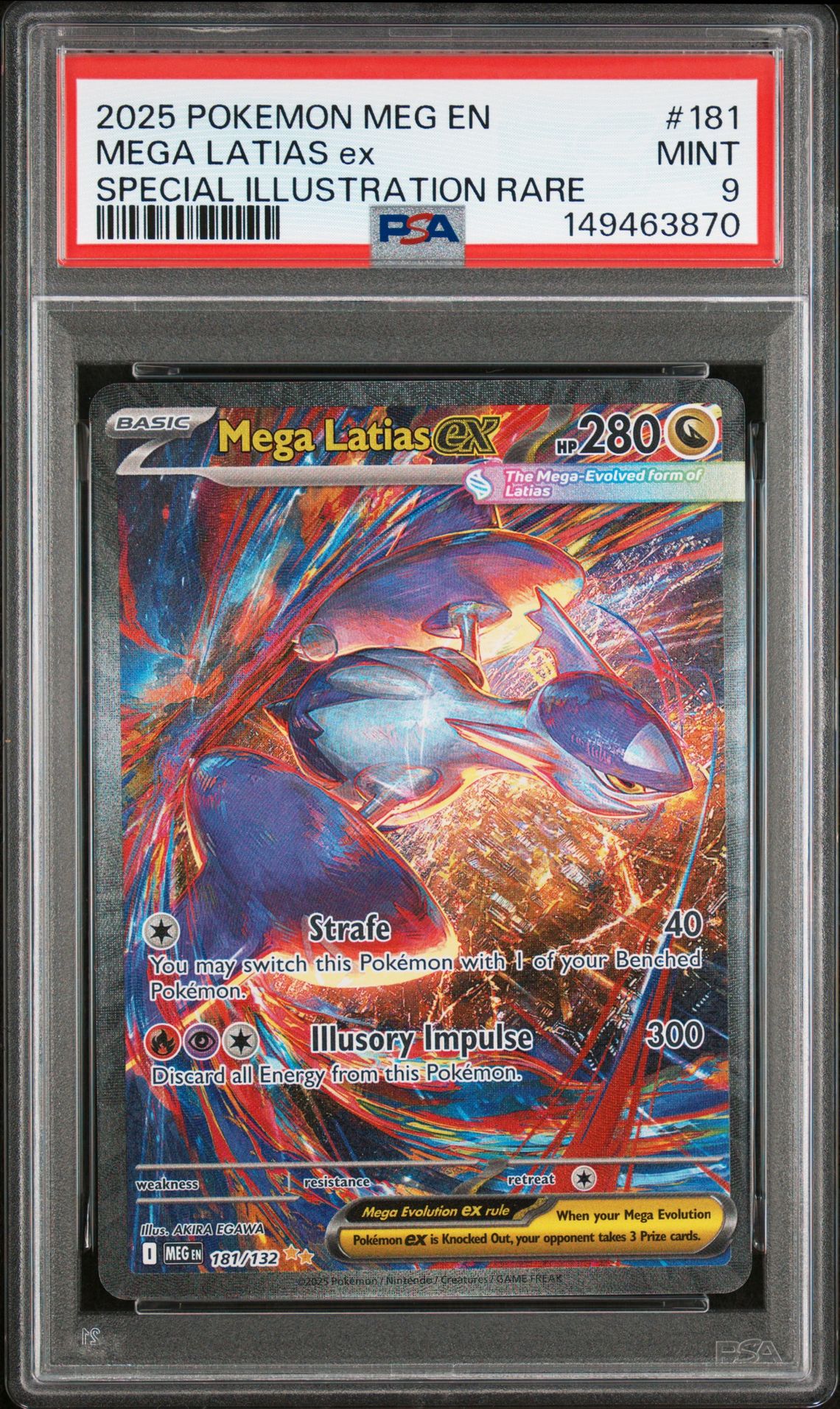 2025 Pokemon Meg En-Mega Evolution Mega Latias Ex #181 (Special Illustration Rare) Mint 9 front
