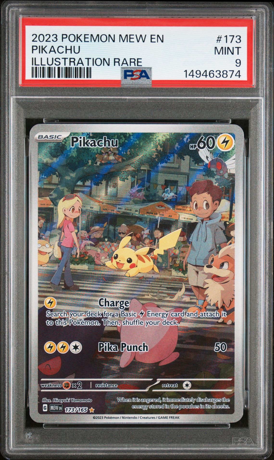 2023 Pokemon Mew En-151 Pikachu #173 (Illustration Rare) Mint 9 front