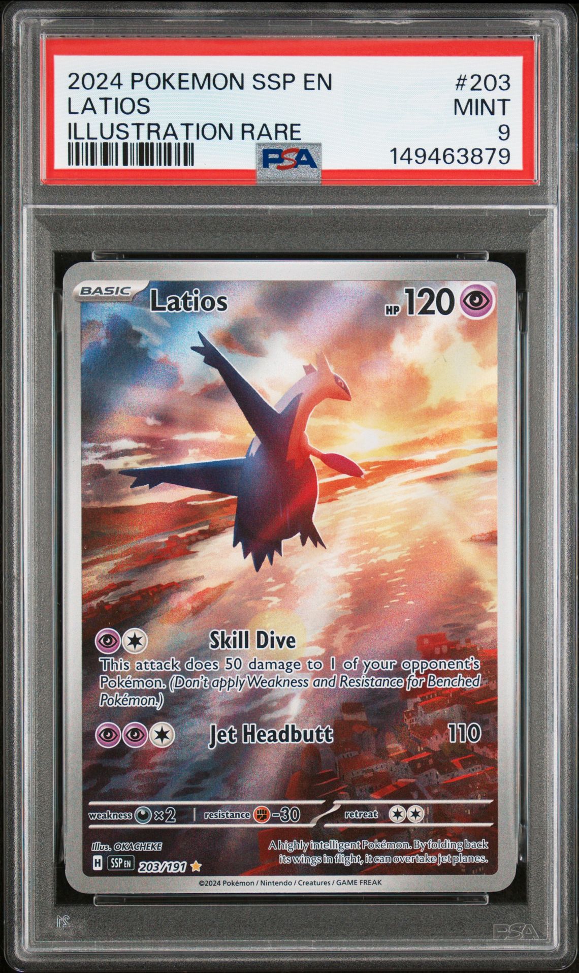 2024 Pokemon Ssp En-Surging Sparks Latios #203 (Illustration Rare) Mint 9 front