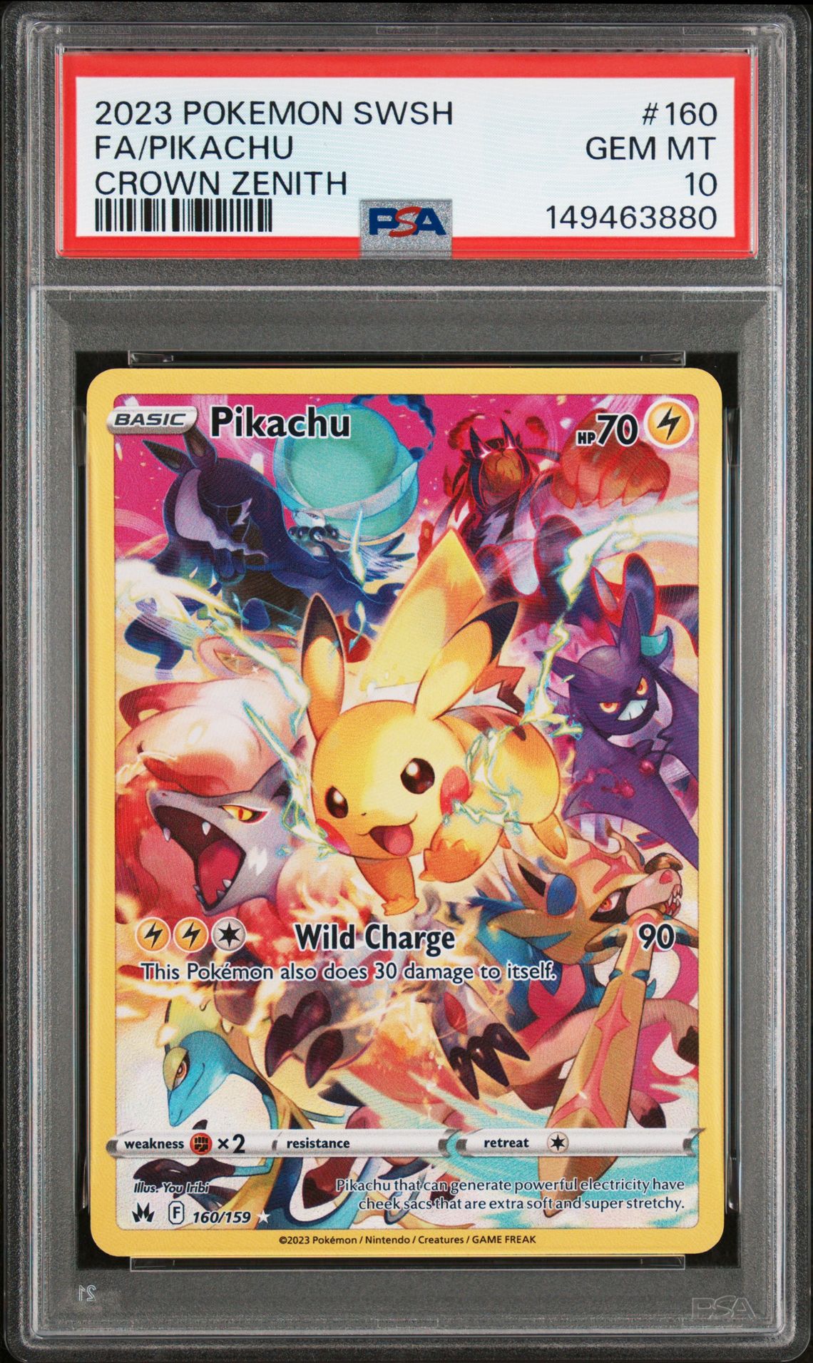 2023 Pokemon Sword And Shield Crown Zenith Fa/Pikachu #160 (Crown Zenith) Gem Mt 10 front