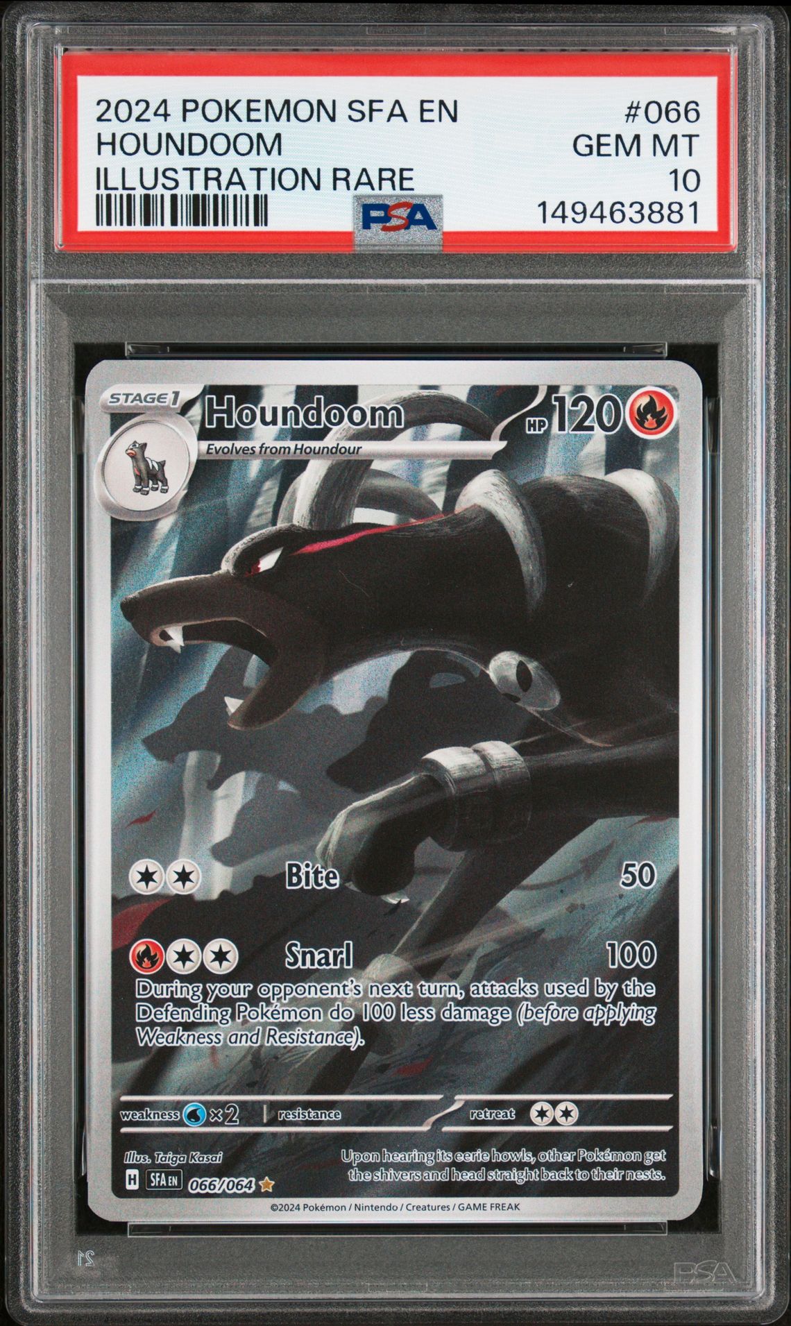 2024 Pokemon Sfa En-Shrouded Fable Houndoom #066 (Illustration Rare) Gem Mt 10 front