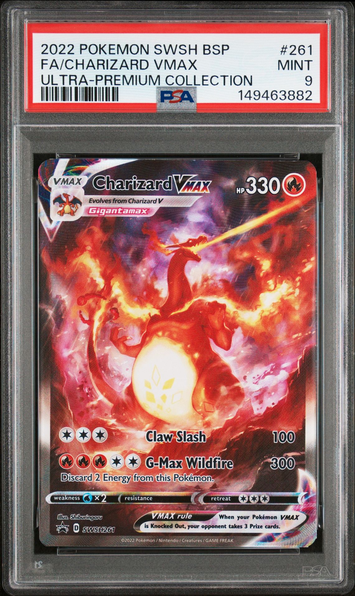 2022 Pokemon Swsh Black Star Promo Fa/Charizard Vmax #261 (Ultra-Premium Collection) Mint 9 front