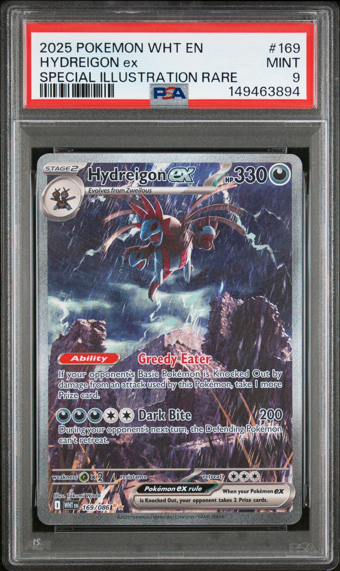 2025 Pokemon Wht En-White Flare Hydreigon Ex #169 (Special Illustration Rare) Mint 9 front