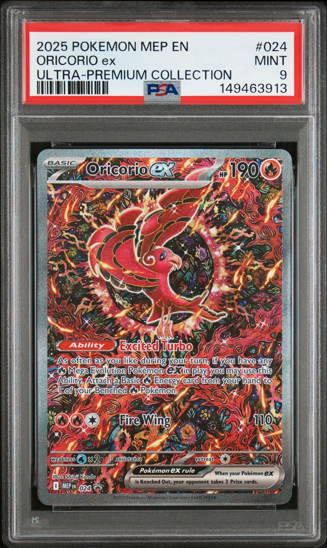 2025 Pokemon Mep En-Me Black Star Promo Oricorio Ex #024 (Ultra-Premium Collection) Mint 9 front