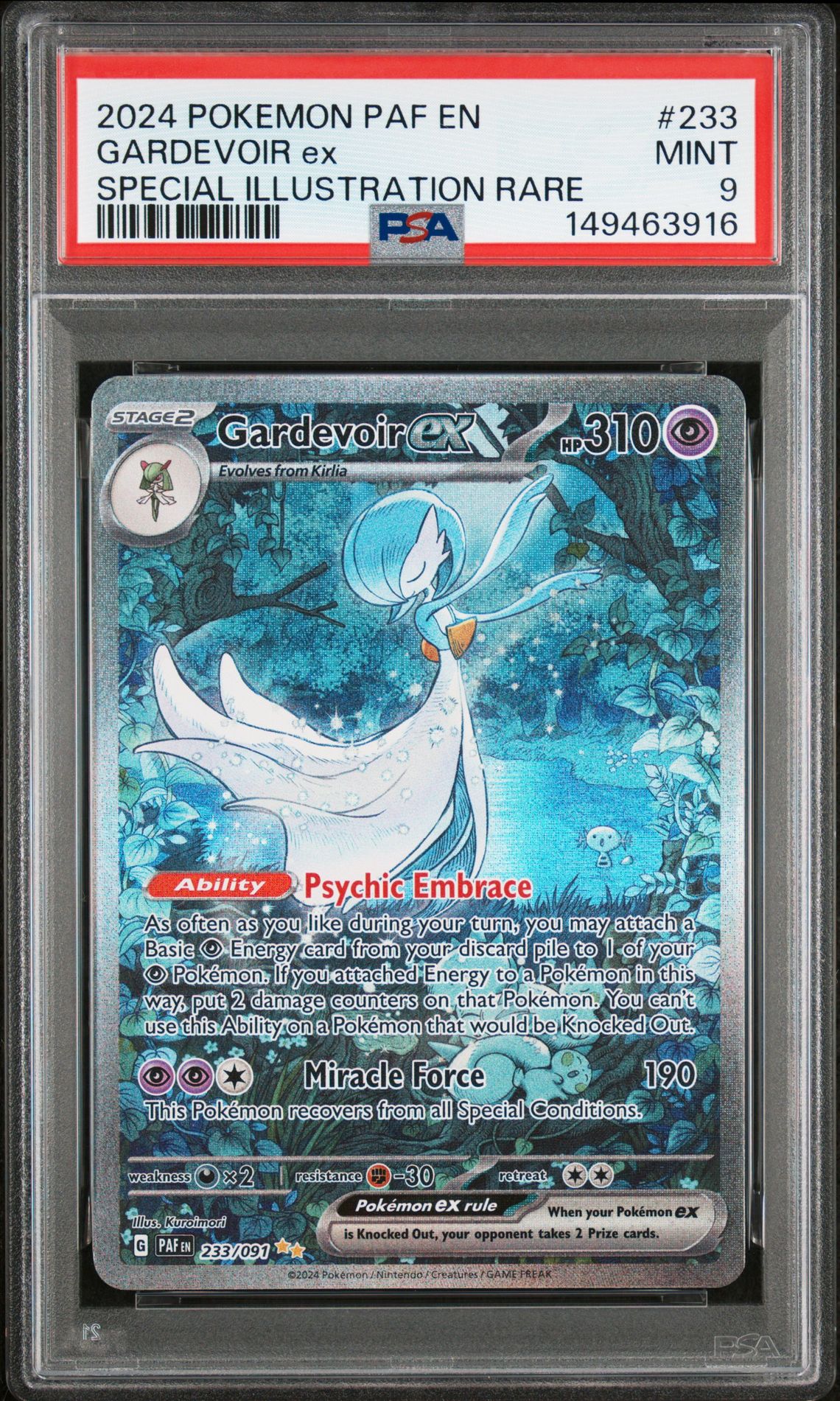 2024 Pokemon Paf En-Paldean Fates Gardevoir Ex #233 (Special Illustration Rare) Mint 9 front