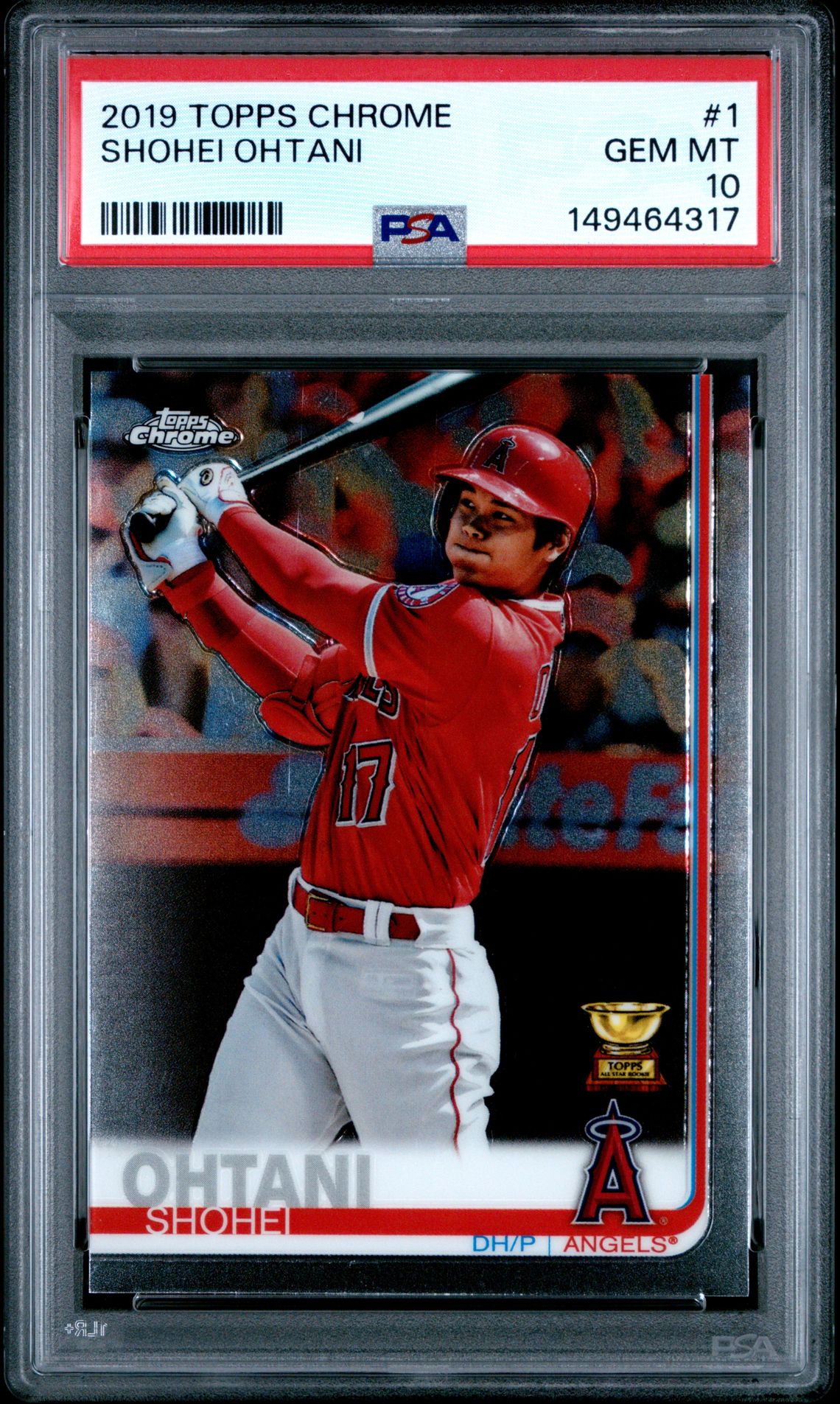 2019 Topps Chrome Shohei Ohtani #1 Gem Mt 10 front view - PSA graded GEM MT 10