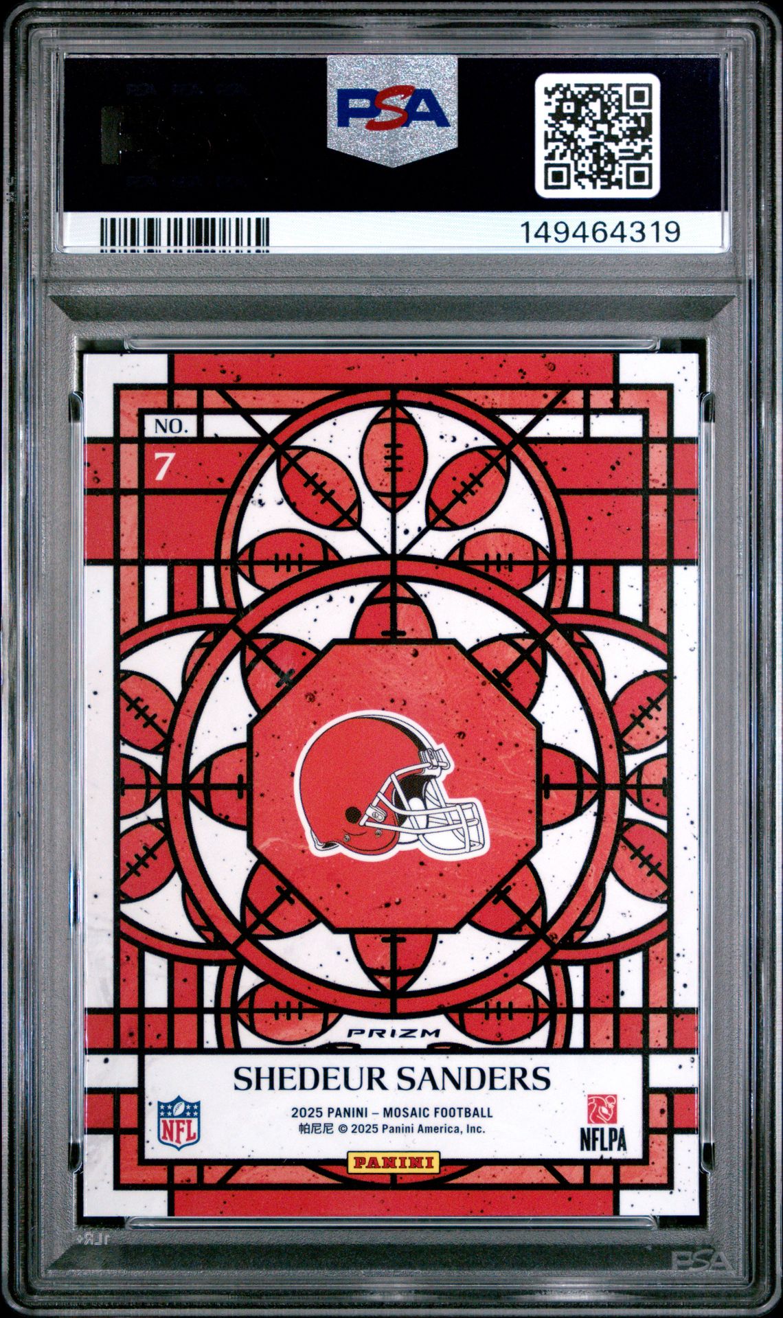 2025 Panini Mosaic Stained Glass Shedeur Sanders #7 Mint 9 back